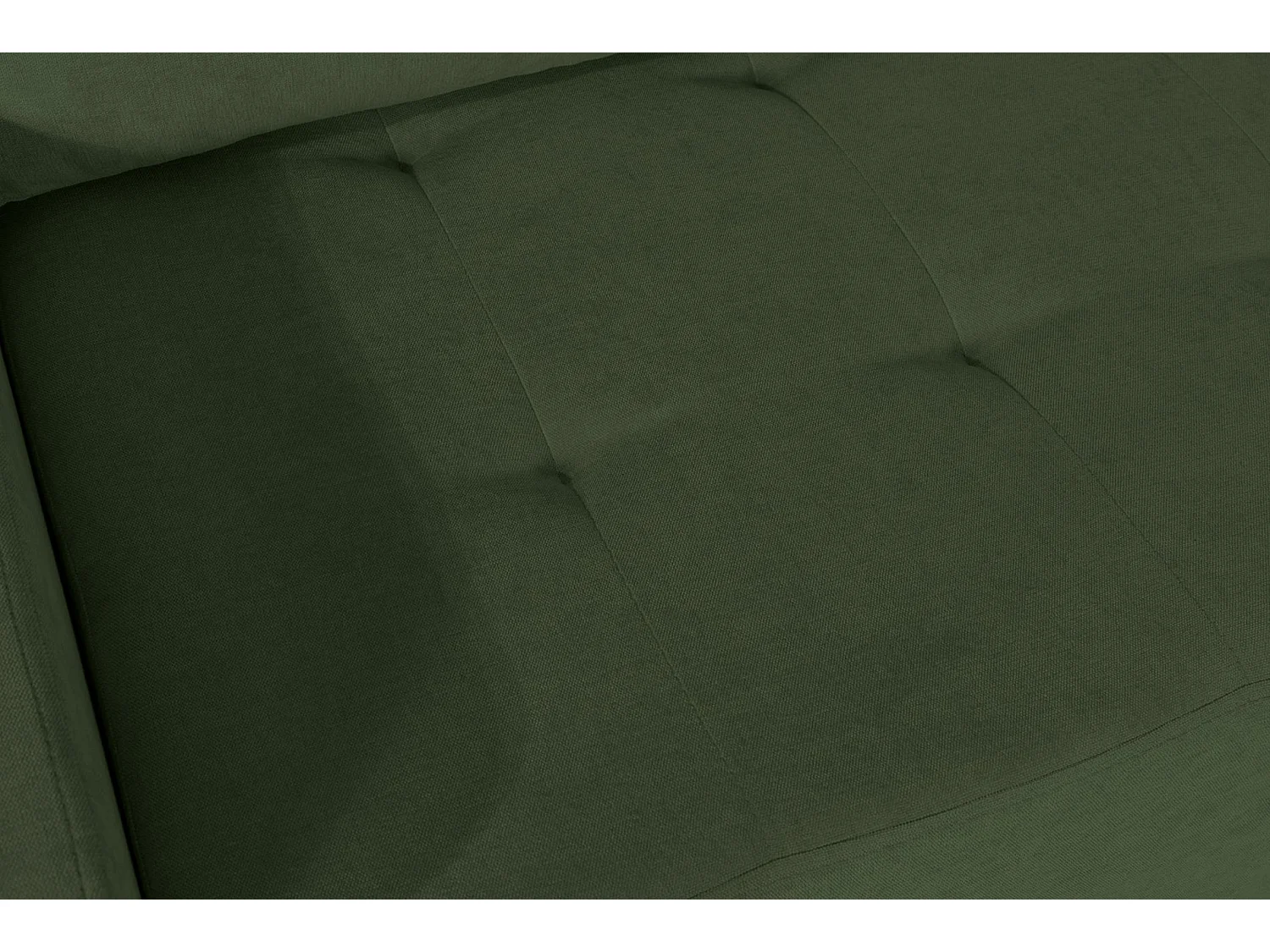 Ecksofa mit Schlaffunktion & Bettkasten – Chenille – Ottomane rechts – Grün – LARELLE