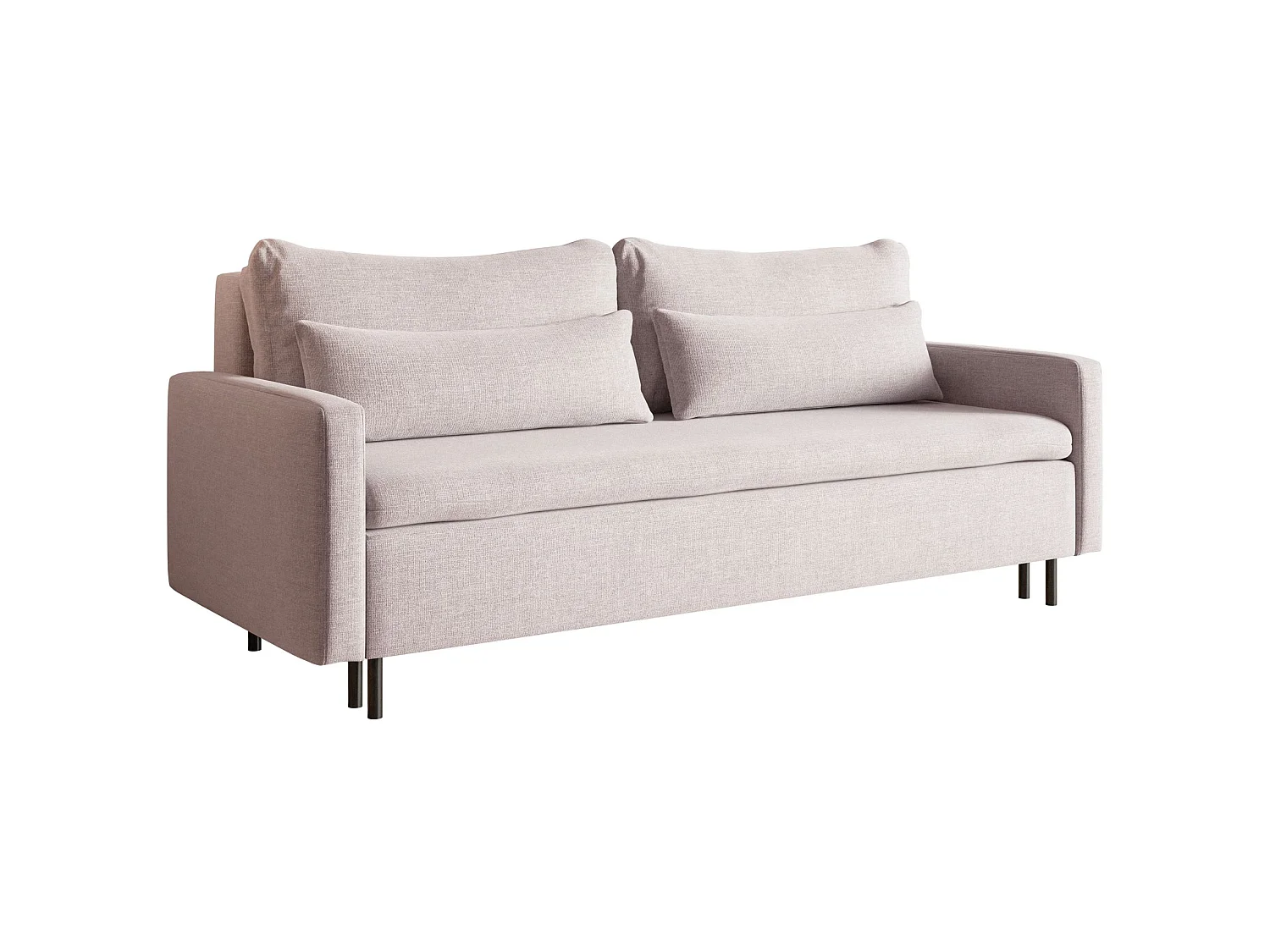 Canapé 3 places convertible avec coffre – Chenille – Beige clair – UMPRO