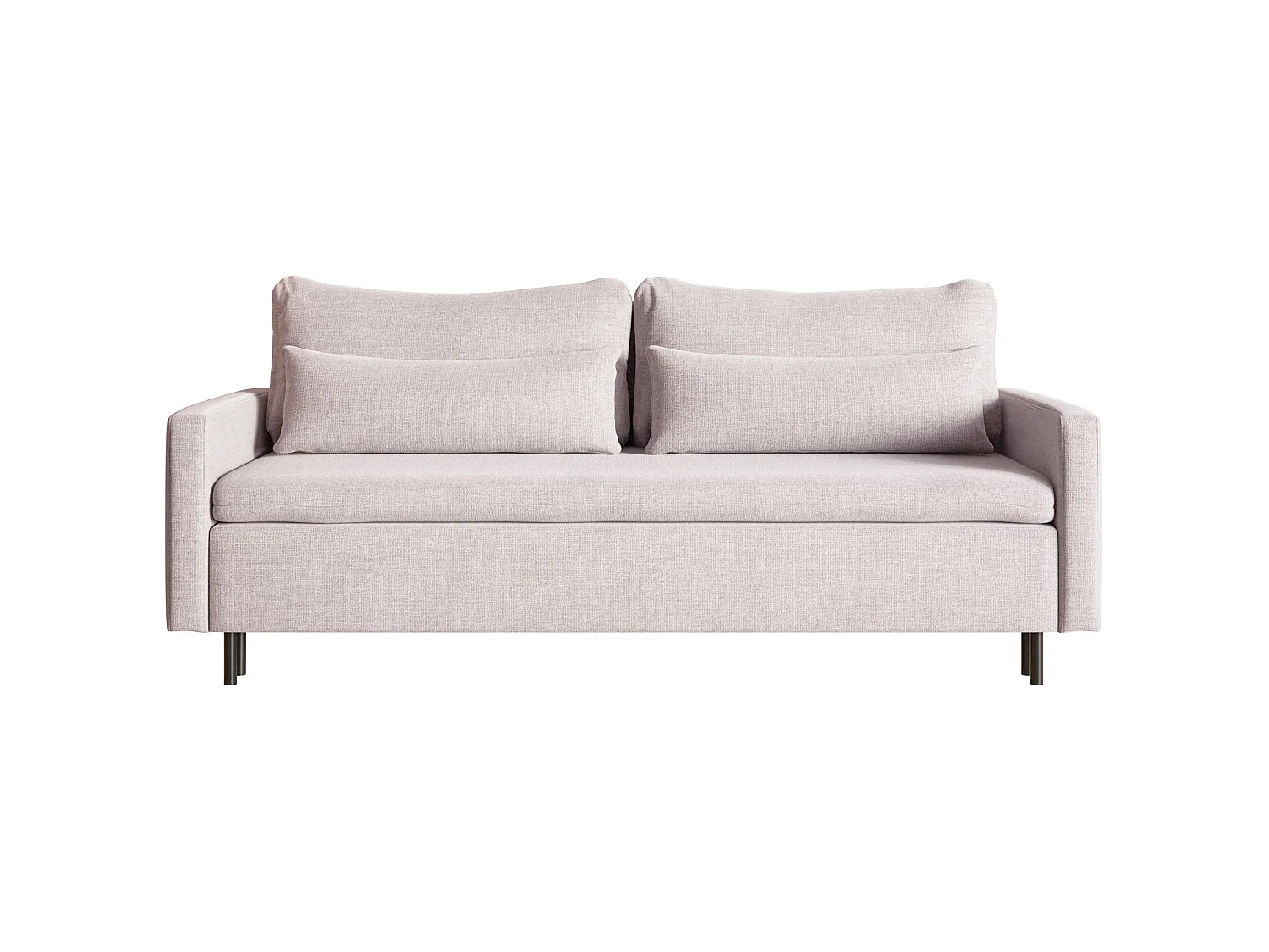 Canapé 3 places convertible avec coffre – Chenille – Beige clair – UMPRO