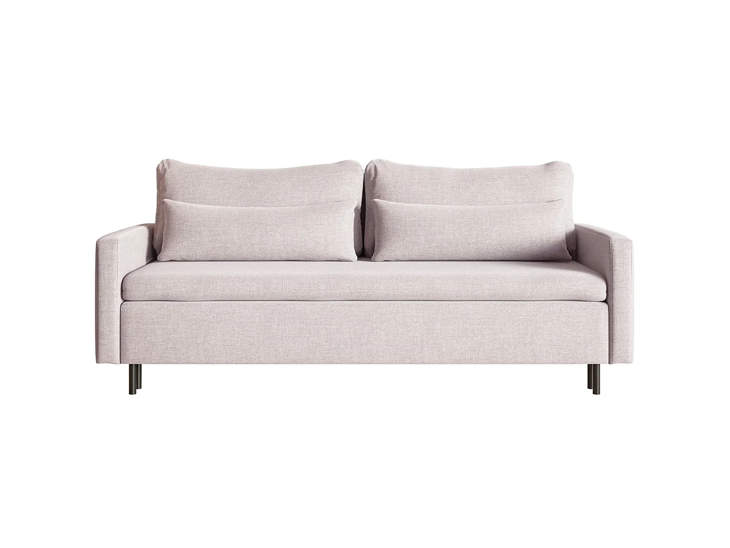 Canapé convertible 3 places avec coffre en tissu chenille beige UMPRO