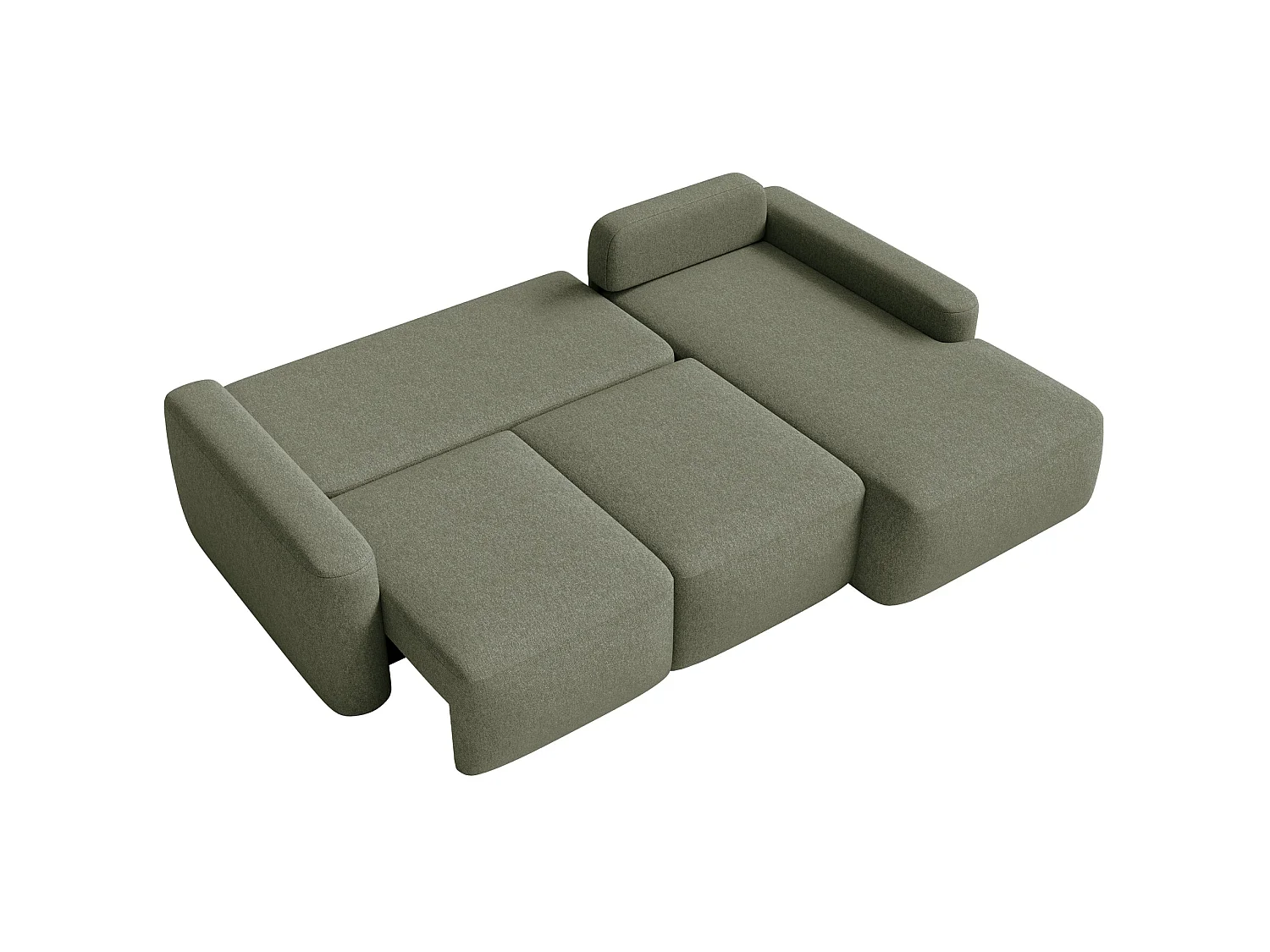 Canapé d'angle convertible – Angle à droite – Chenille facile d'entretien – Vert olive – CARNOS MINI
