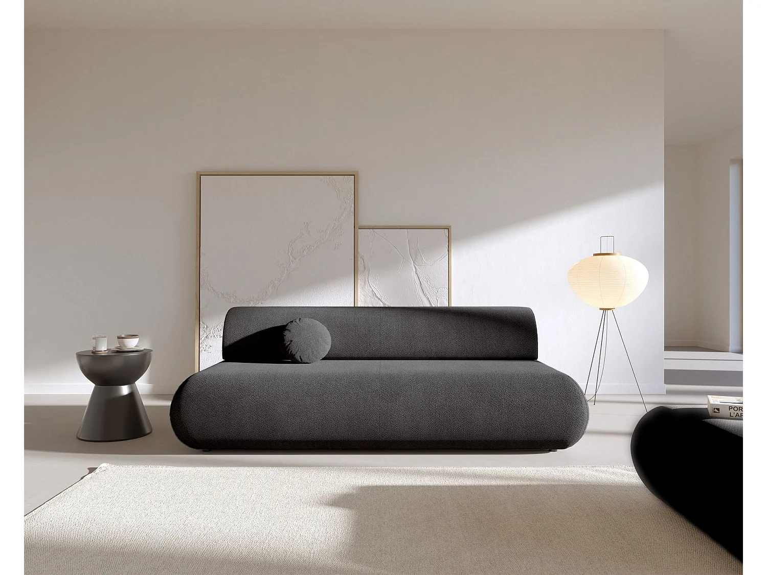 3-Sitzer Sofa mit Schlaffunktion – Chenille – Graphit – ARMONE