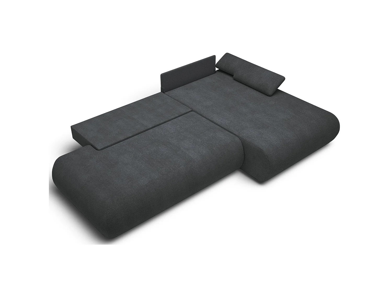 Canapé d'angle convertible – Chenille – angle à droite – Graphite – ARMONE