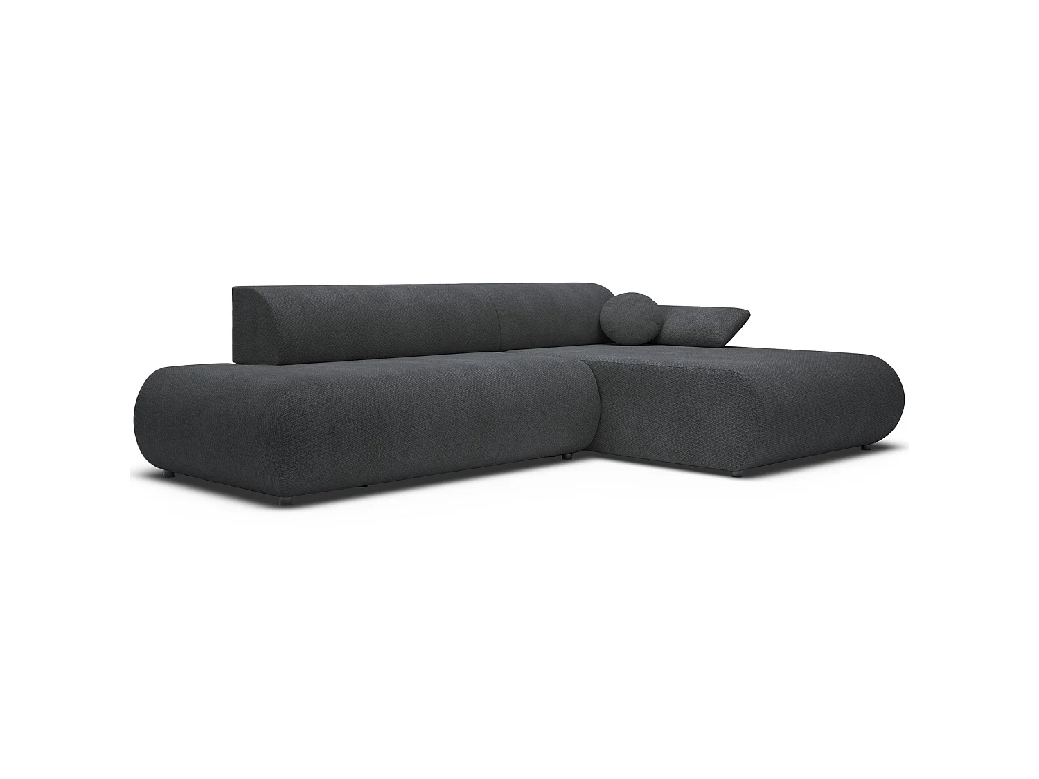 Canapé d'angle convertible – Chenille – angle à droite – Graphite – ARMONE