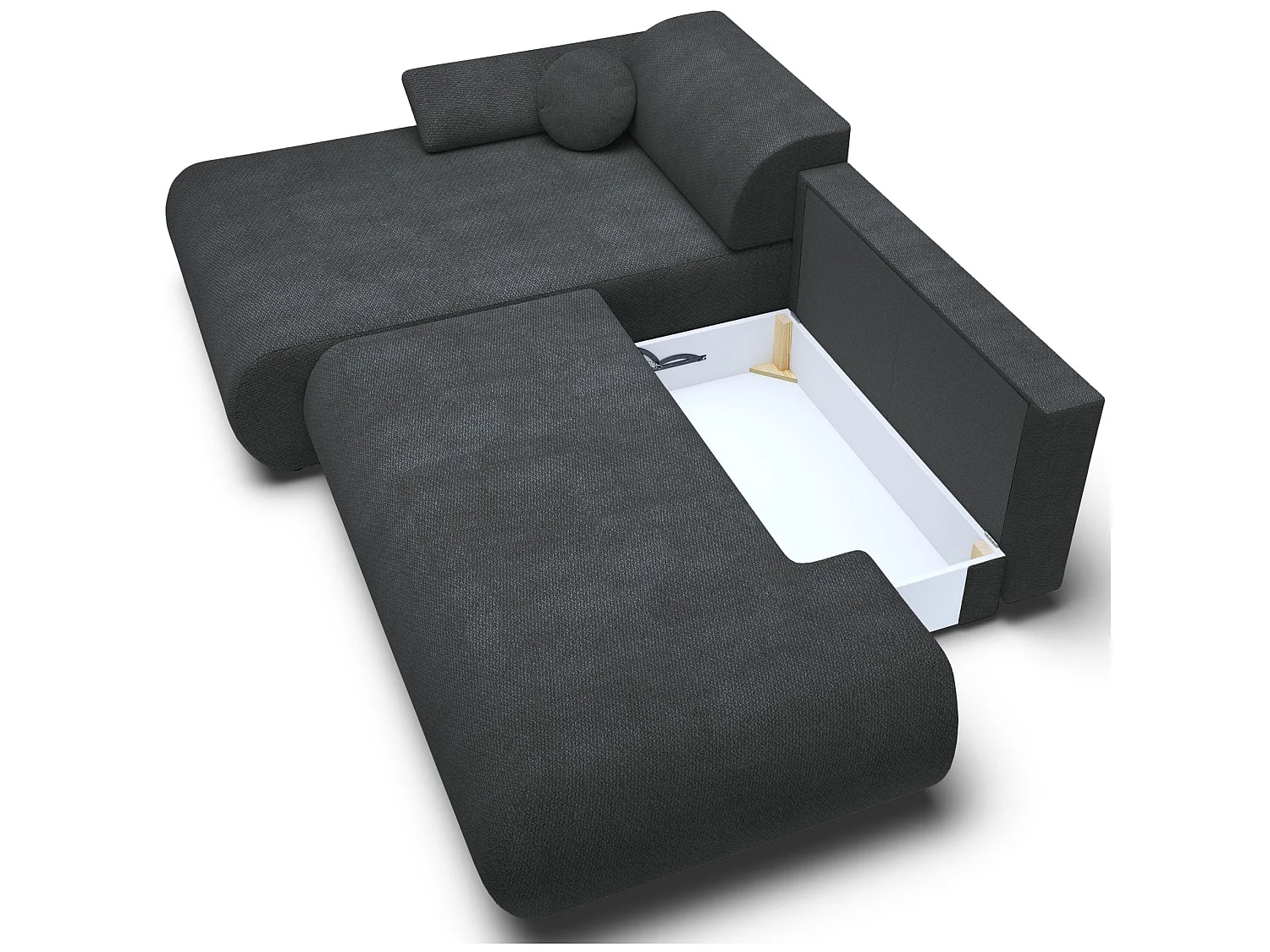 Canapé d'angle convertible – Chenille – angle à droite – Graphite – ARMONE