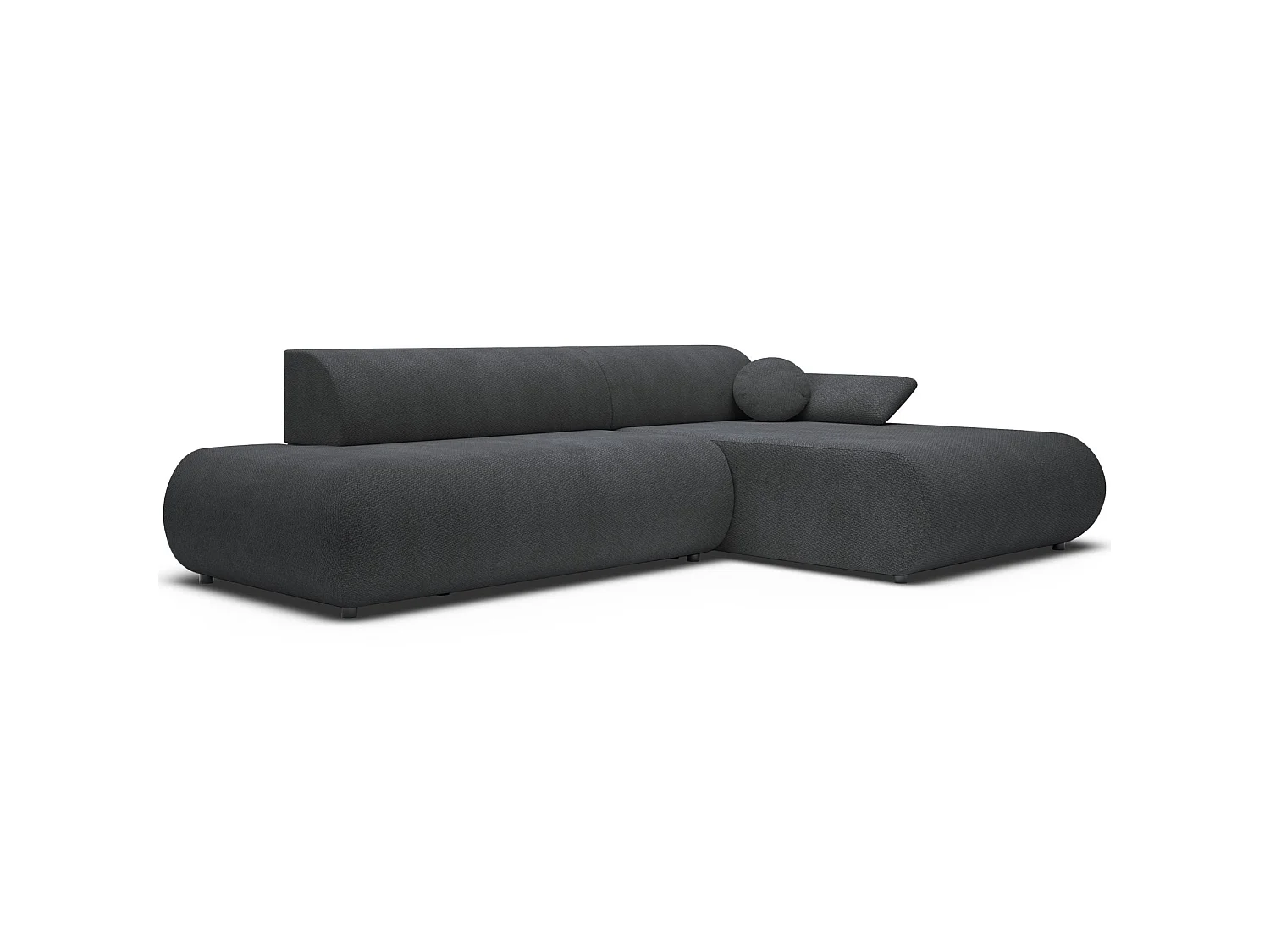 Canapé d'angle convertible – Chenille – angle à droite – Graphite – ARMONE