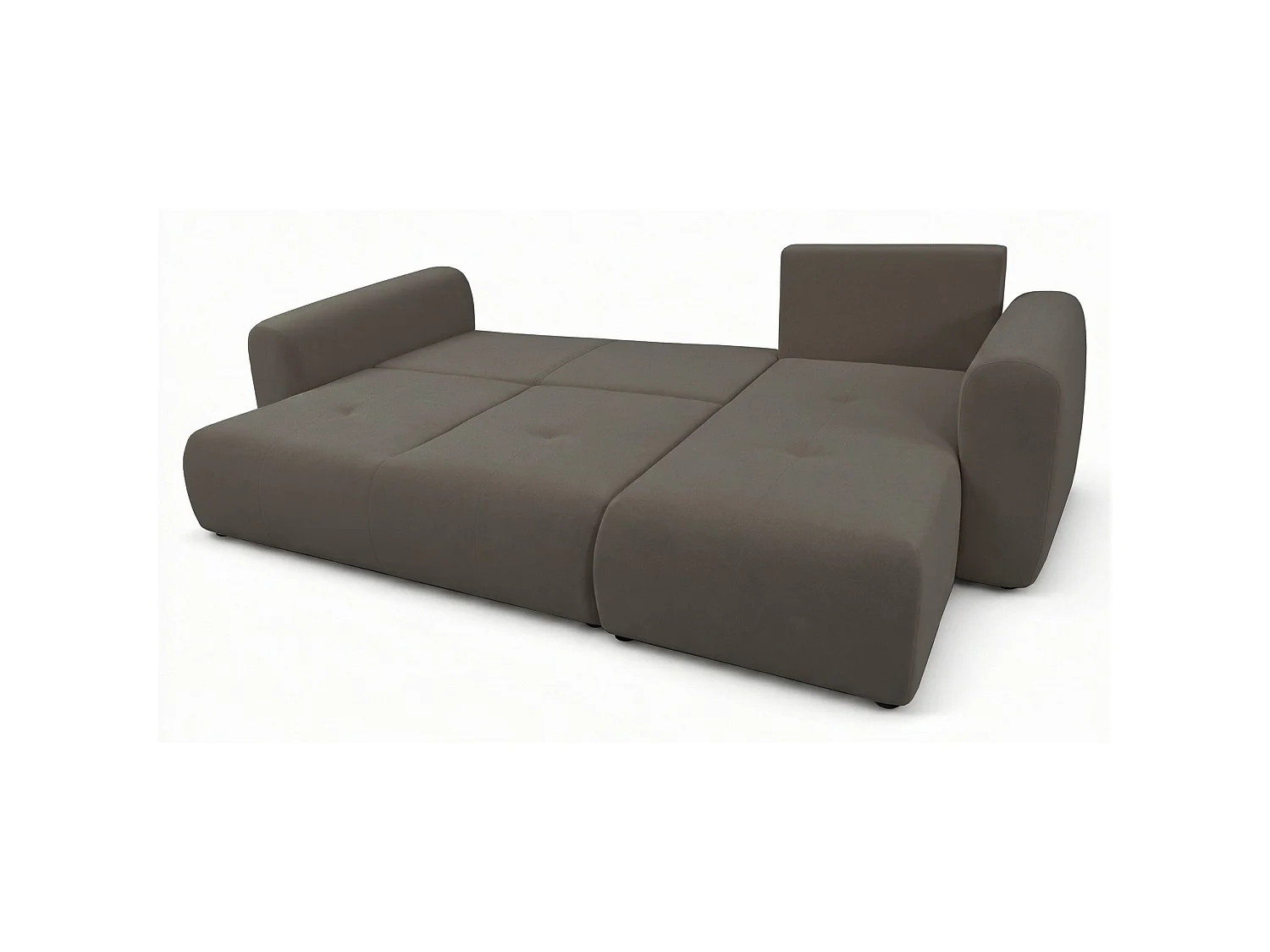 Canapé d'angle convertible – universel – velours beige foncé - OLIDO