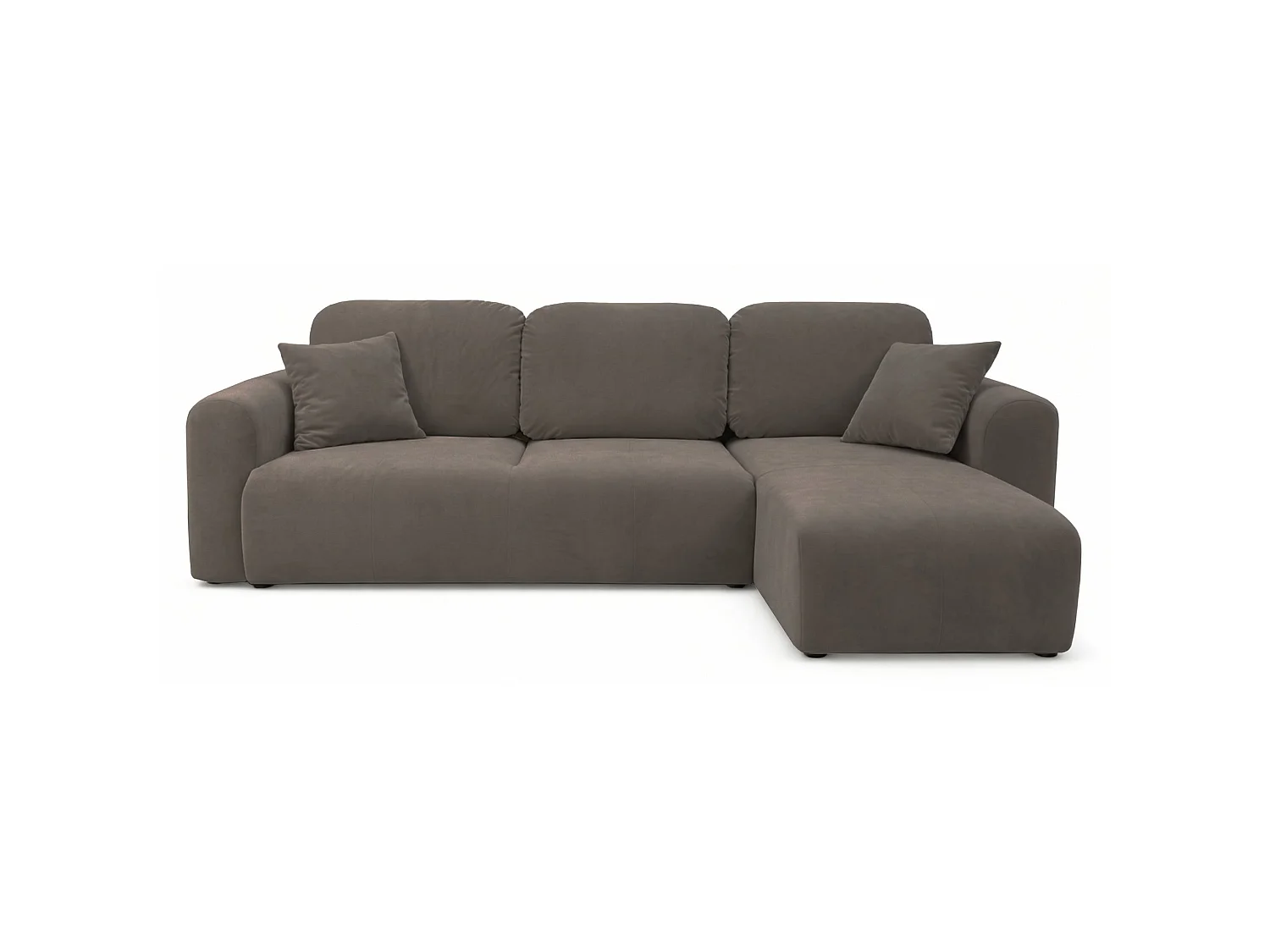 Canapé d'angle convertible – universel – velours beige foncé - OLIDO