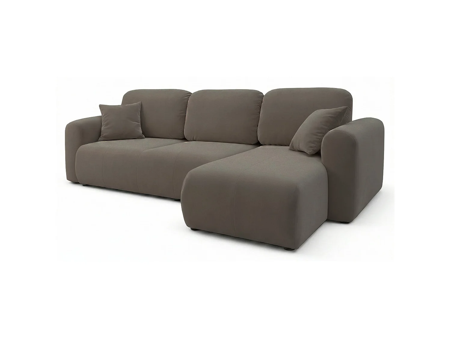 Canapé d'angle convertible – universel – velours beige foncé - OLIDO