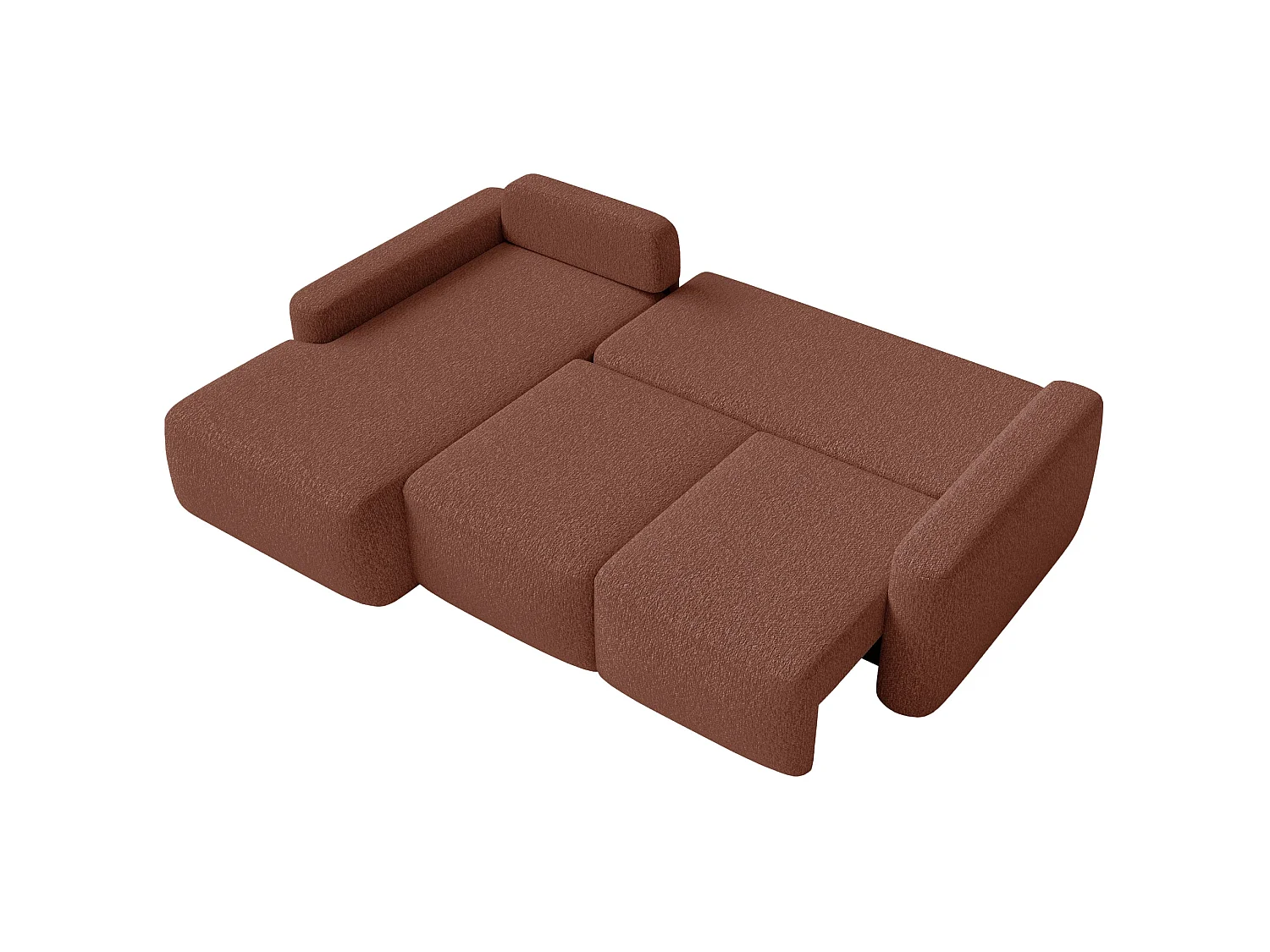 Canapé d'angle convertible – Angle à gauche – Chenille Cuivre – CARNOS MINI