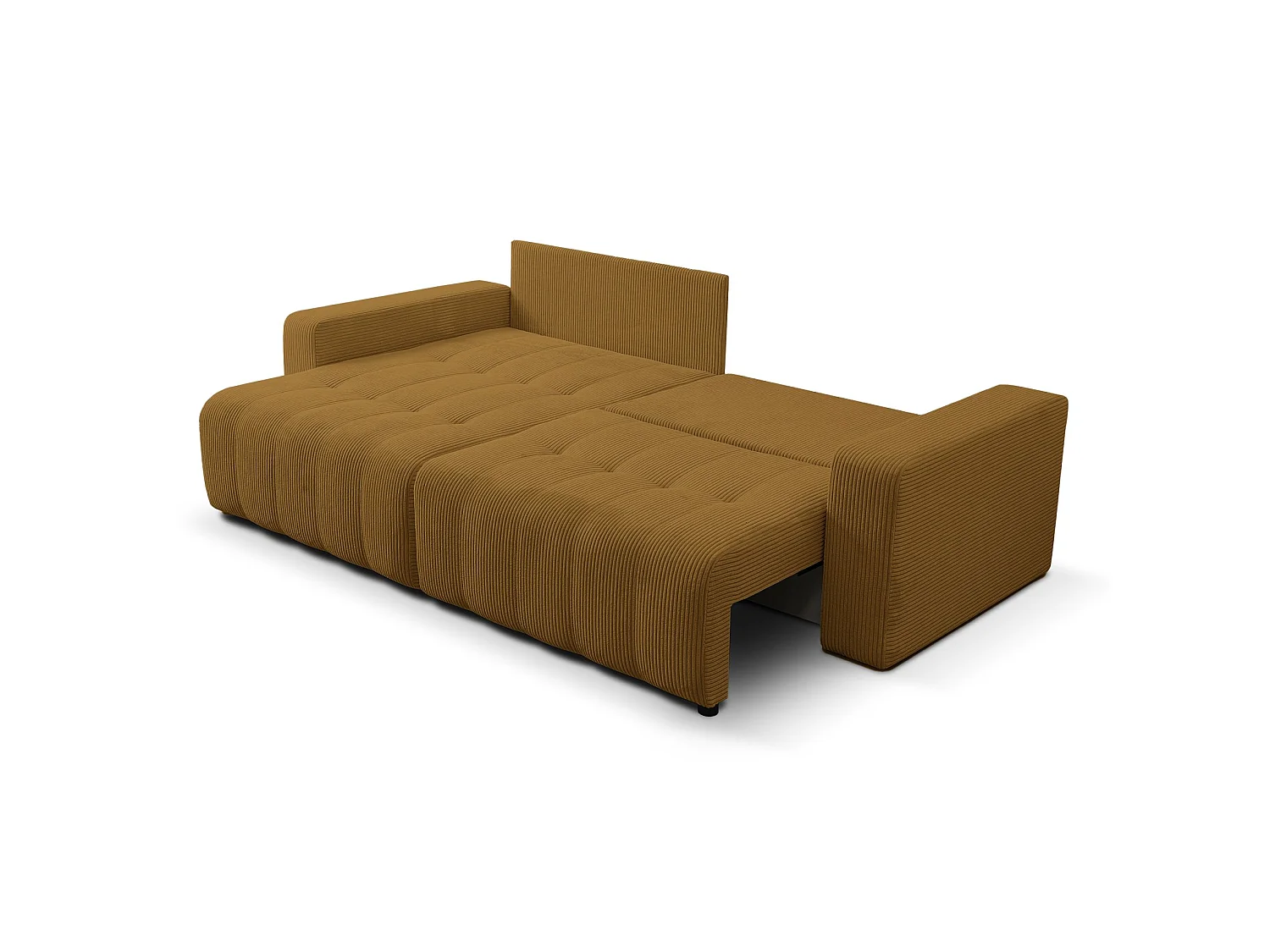 Ecksofa mit Schlaffunktion & Bettkasten – Cord – Universal – Senfgelb – MAILLO