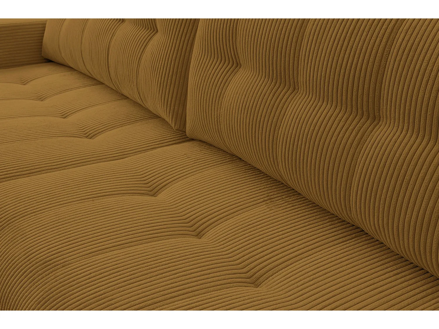 Ecksofa mit Schlaffunktion & Bettkasten – Cord – Universal – Senfgelb – MAILLO