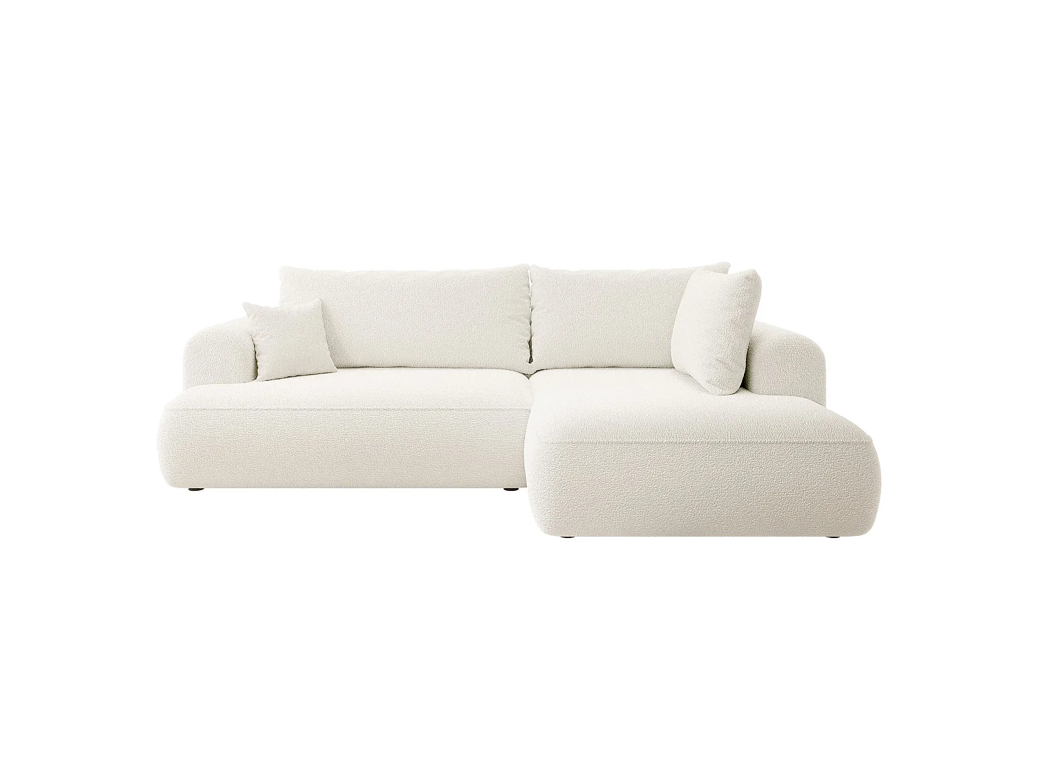 Canapé d’angle avec fonction couchage – angle droit – Crème – Bouclée – OVO
