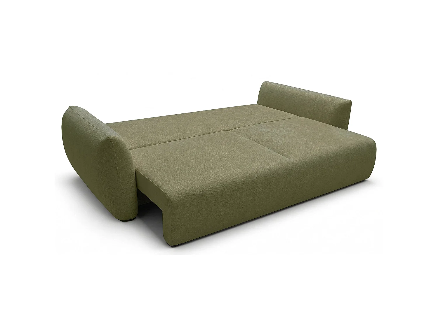 Canapé 3 places convertible avec coffre – tissu chenille – olive – ZORDO