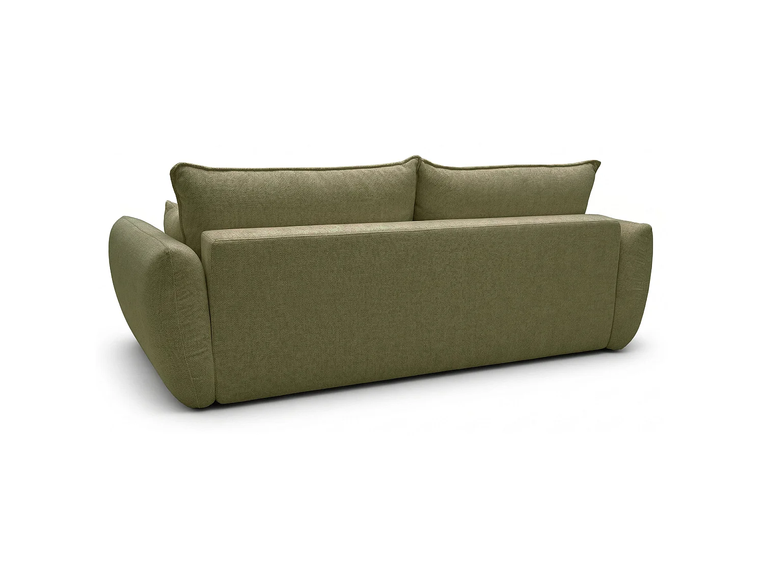 Canapé 3 places convertible avec coffre – tissu chenille – olive – ZORDO