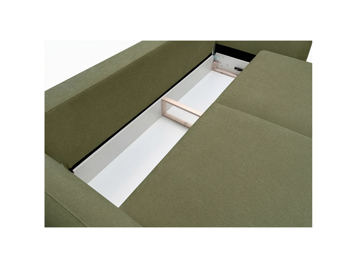 Canapé 3 places convertible avec coffre – tissu chenille – olive – ZORDO