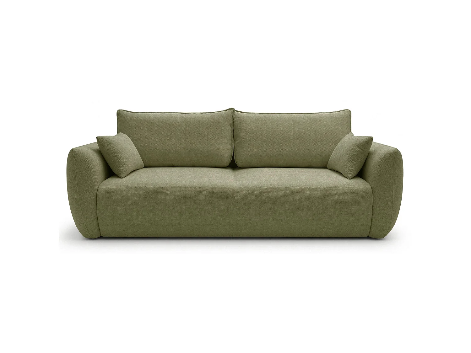 Canapé 3 places convertible avec coffre – tissu chenille – olive – ZORDO
