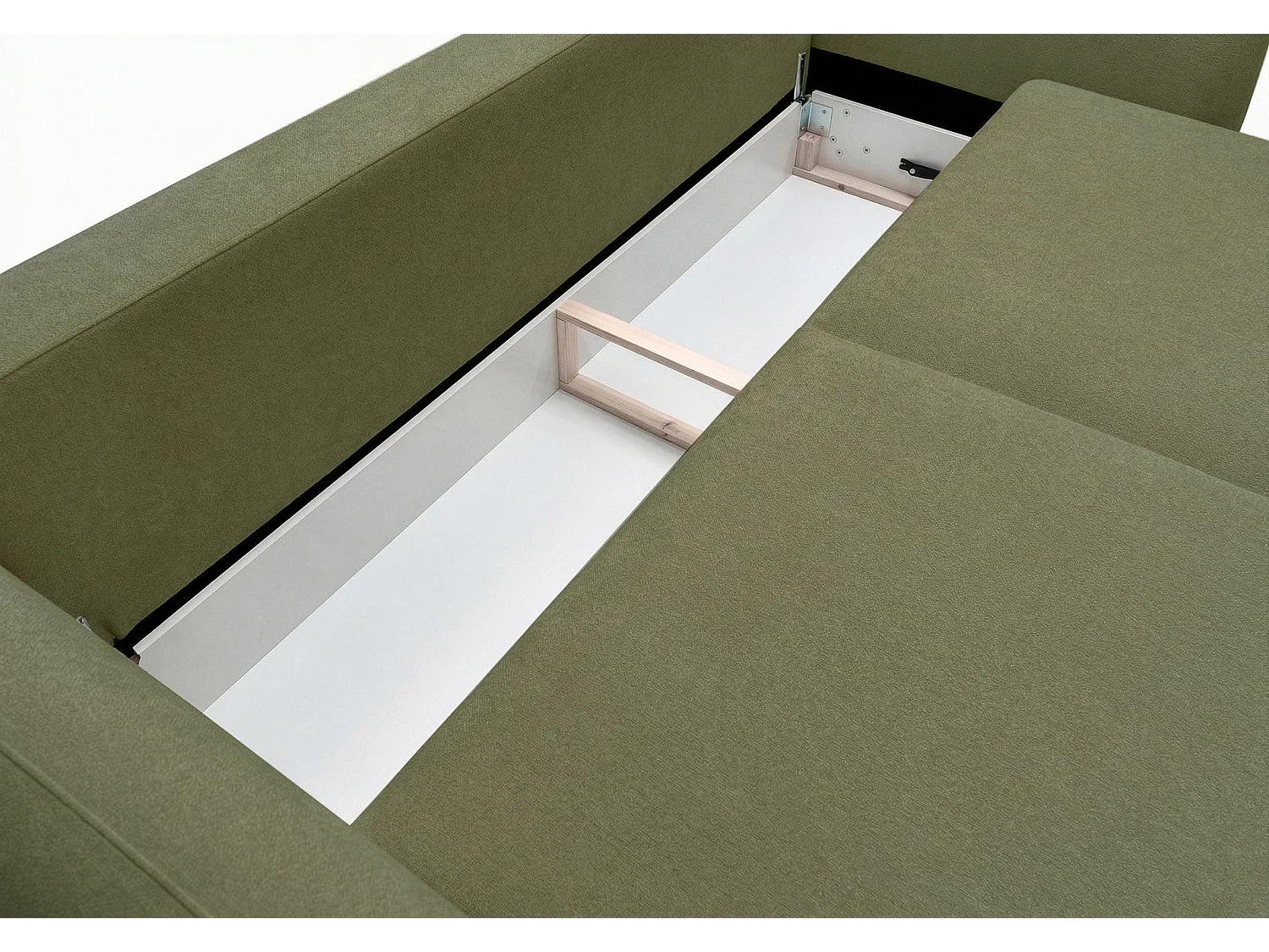 Canapé 3 places convertible avec coffre – tissu chenille – olive – ZORDO