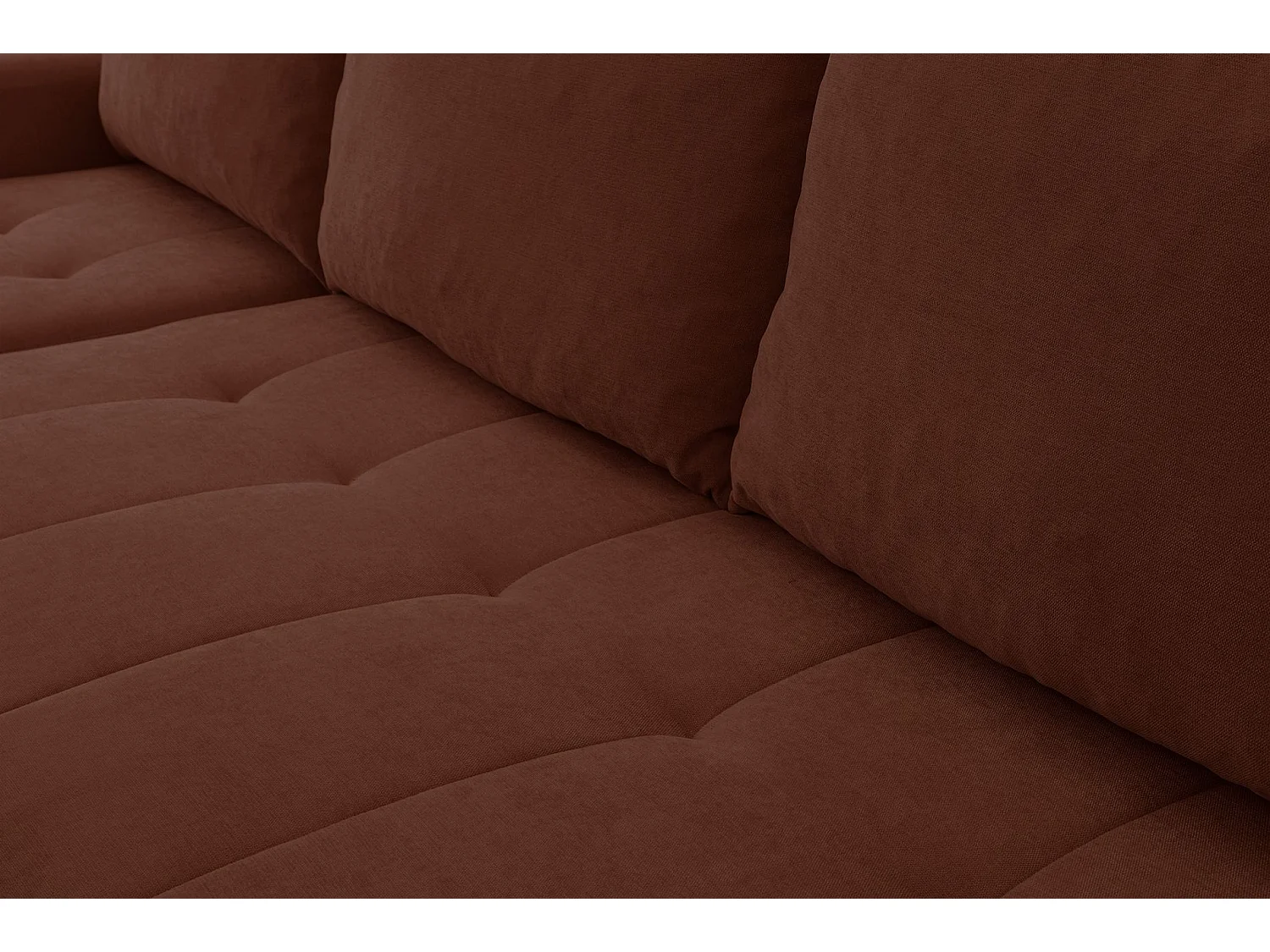 Ecksofa mit Schlaffunktion & Bettkasten – Chenille – Universal – Kupfer – TIMMONE