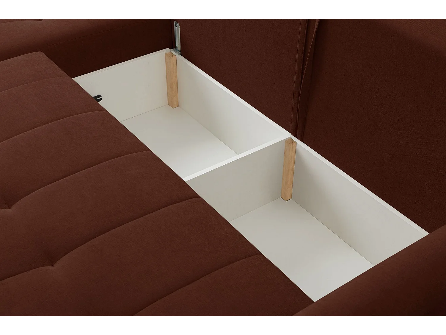 Ecksofa mit Schlaffunktion & Bettkasten – Chenille – Universal – Kupfer – TIMMONE