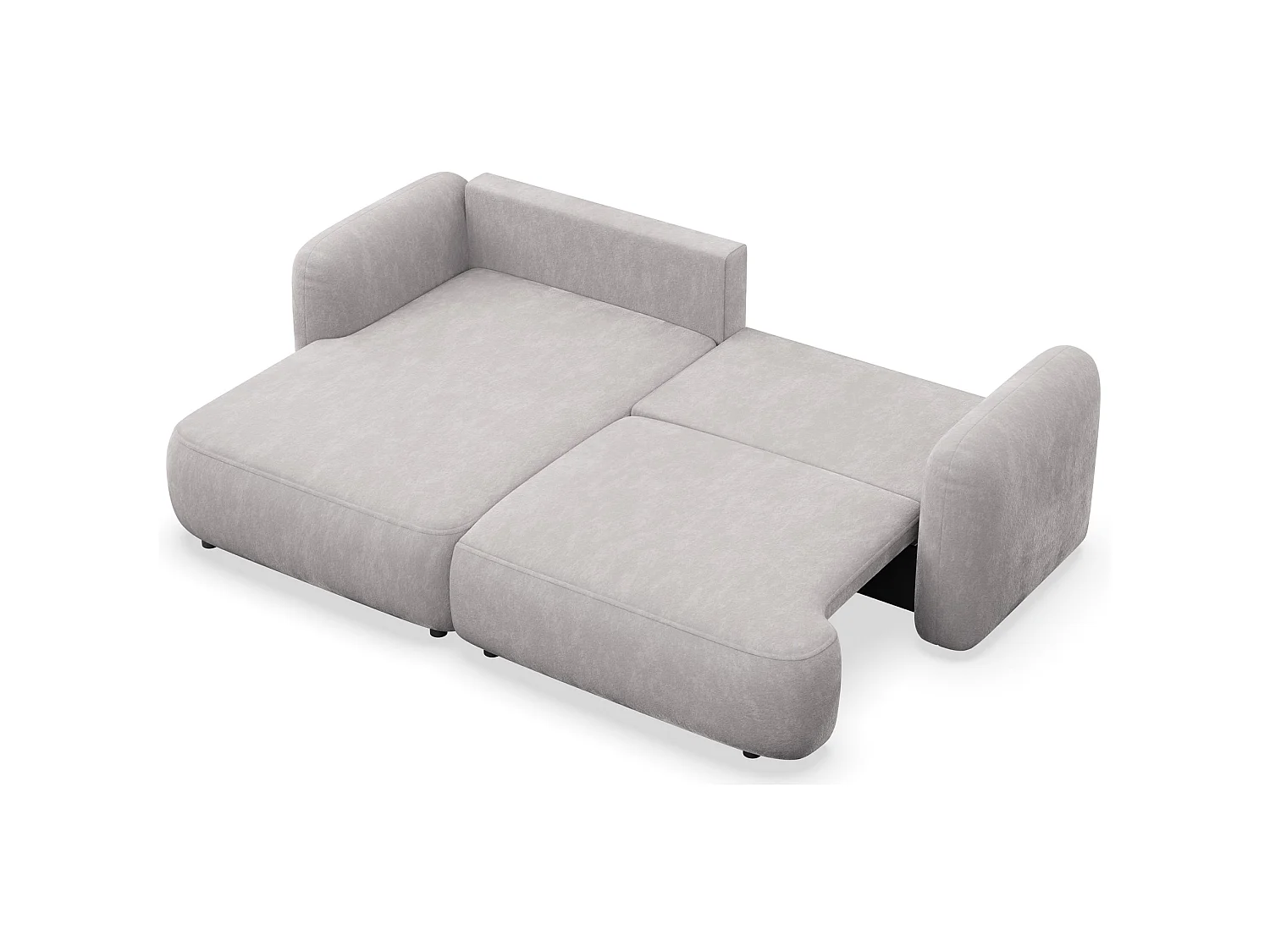 Canapé d'angle convertible – Angle à gauche – chenille gris clair – TVOYA