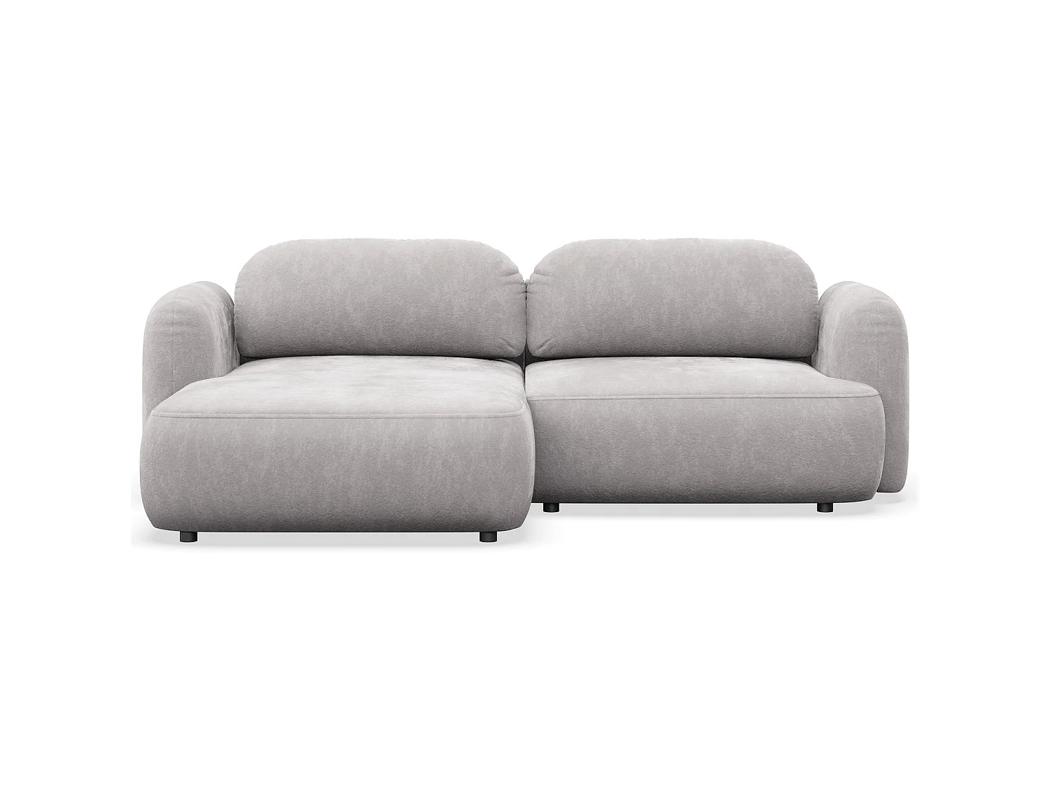 Canapé d'angle convertible – Angle à gauche – chenille gris clair – TVOYA