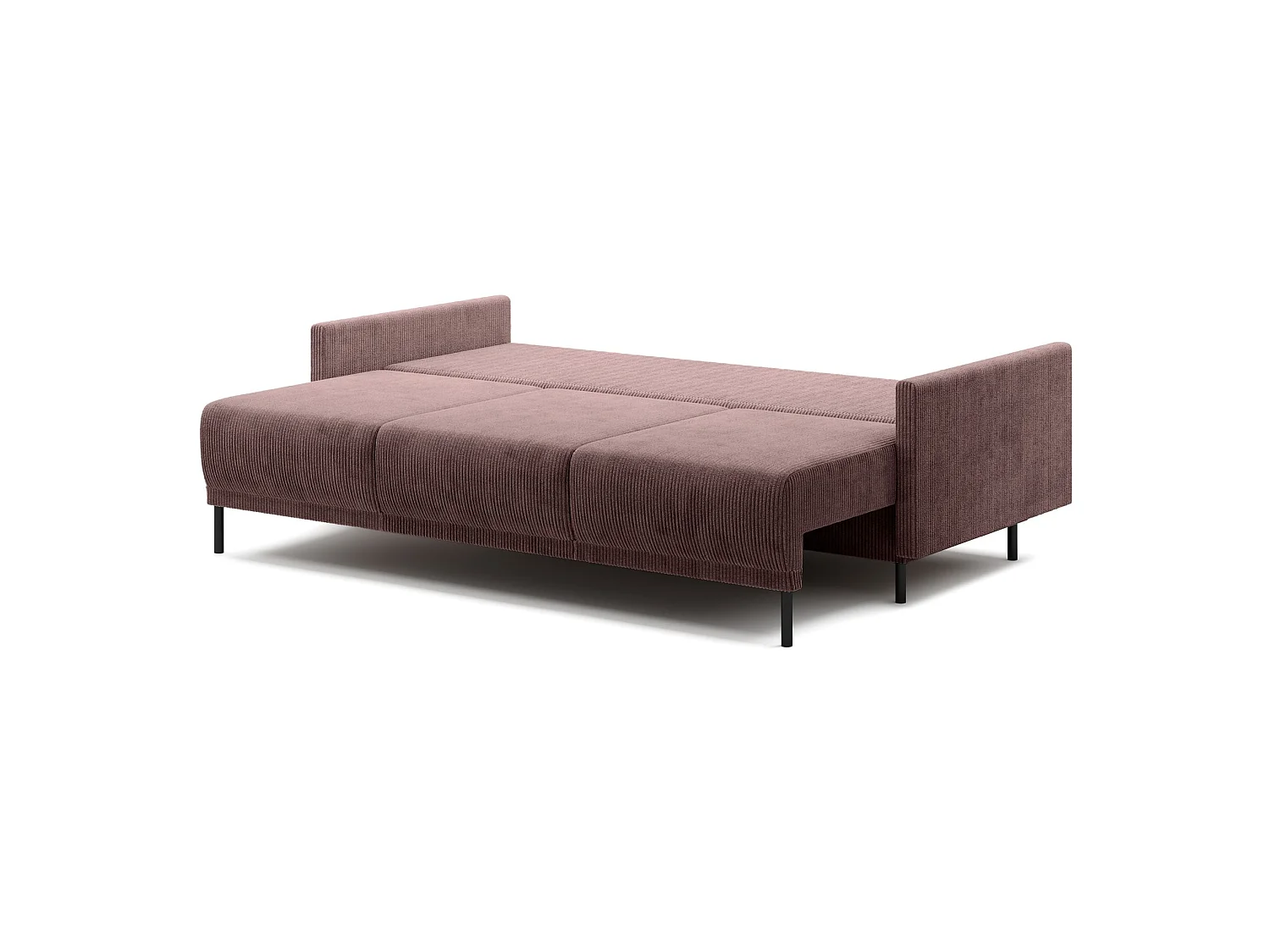 Canapé 3 places convertible avec coffre – Velours côtelé – Violet – HAMIEL