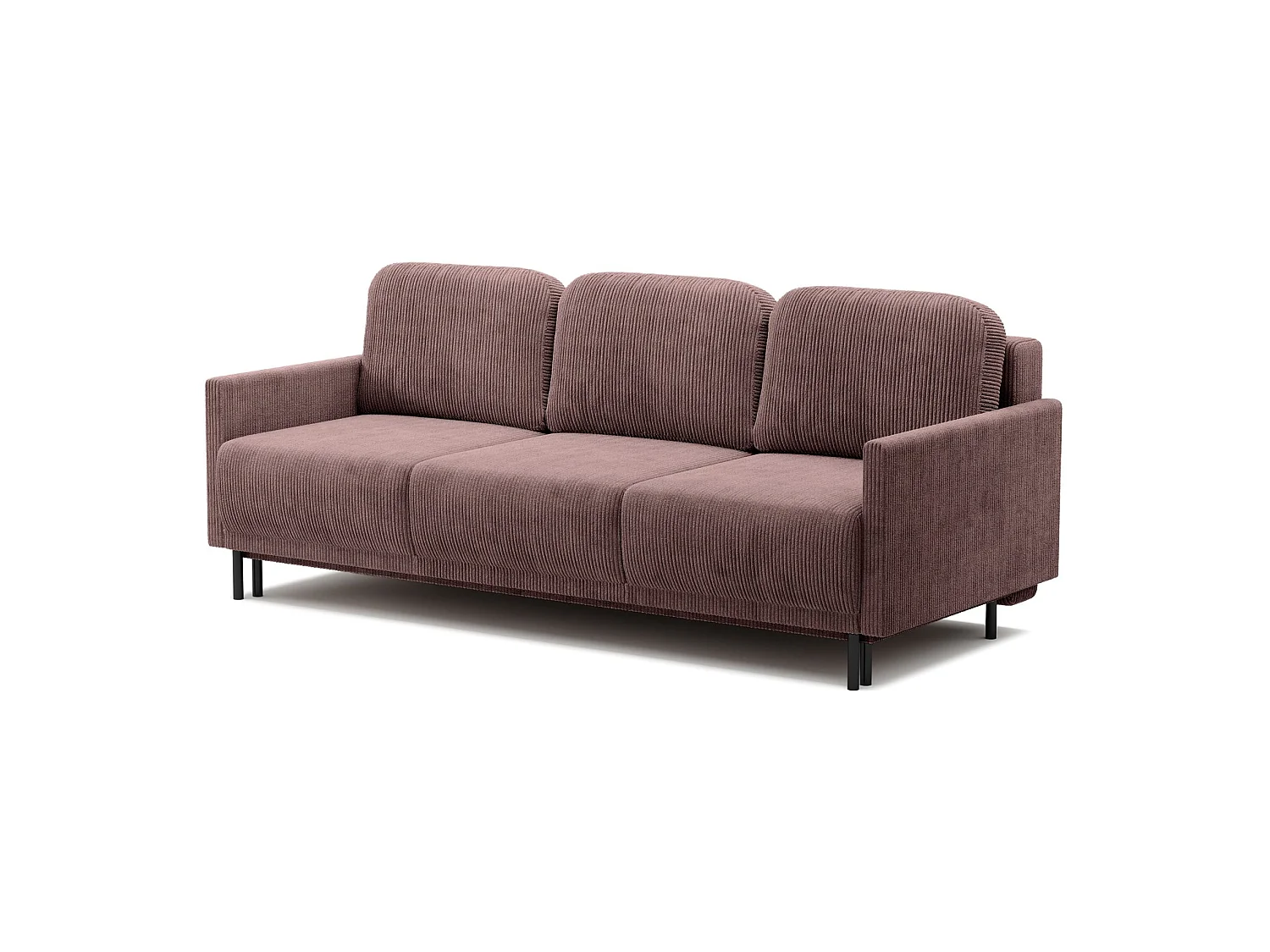 Canapé 3 places convertible avec coffre – Velours côtelé – Violet – HAMIEL