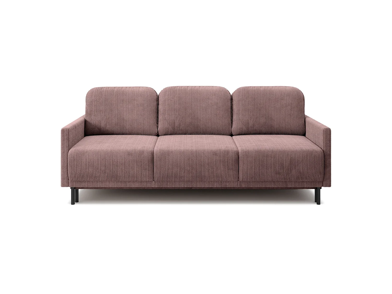 Canapé 3 places convertible avec coffre – Velours côtelé – Violet – HAMIEL