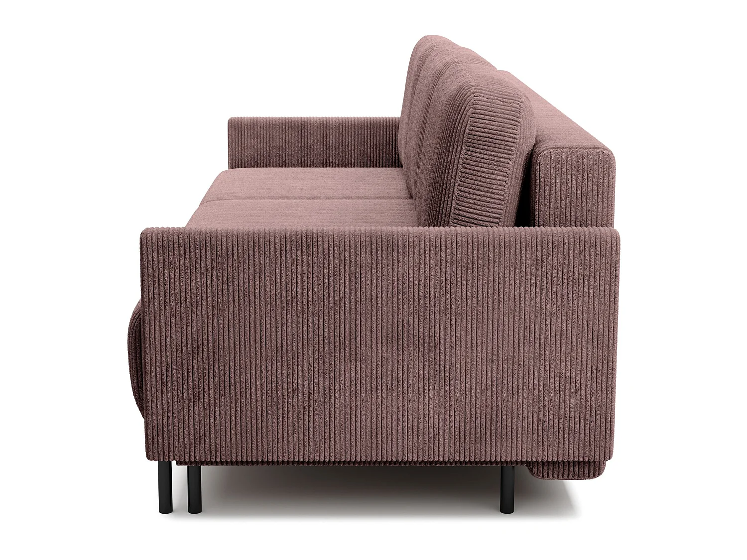 Canapé 3 places convertible avec coffre – Velours côtelé – Violet – HAMIEL