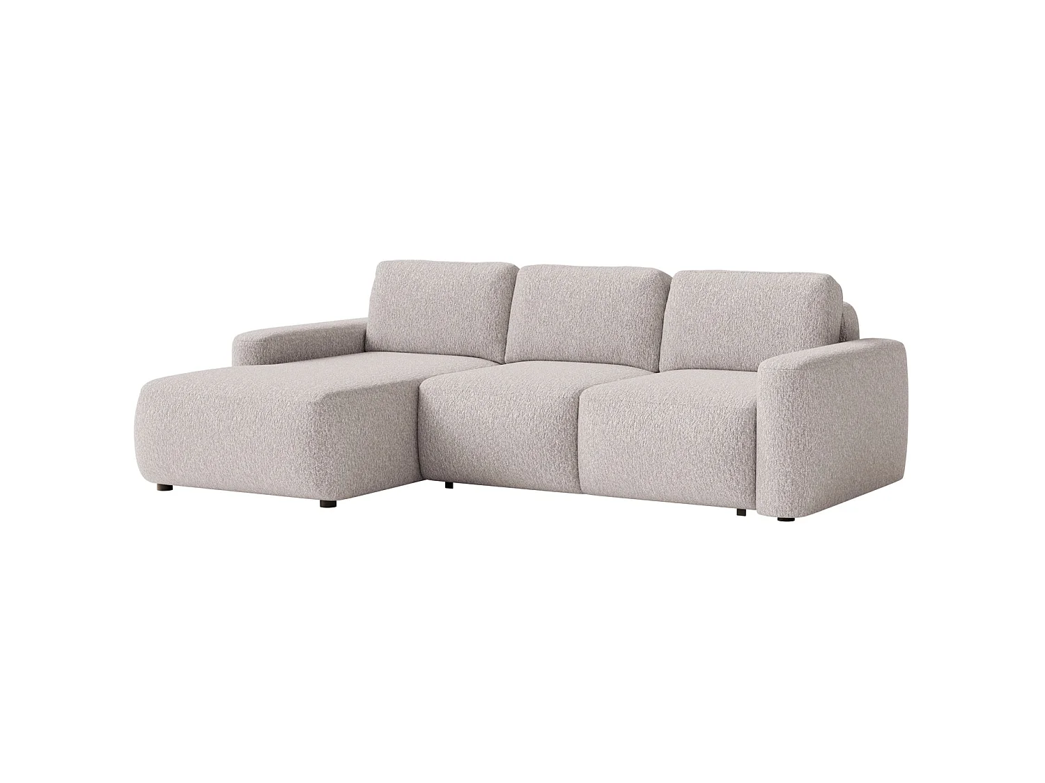 Slaapbank hoekbank – Hoek links – Chenille Beige – CARNOS MINI