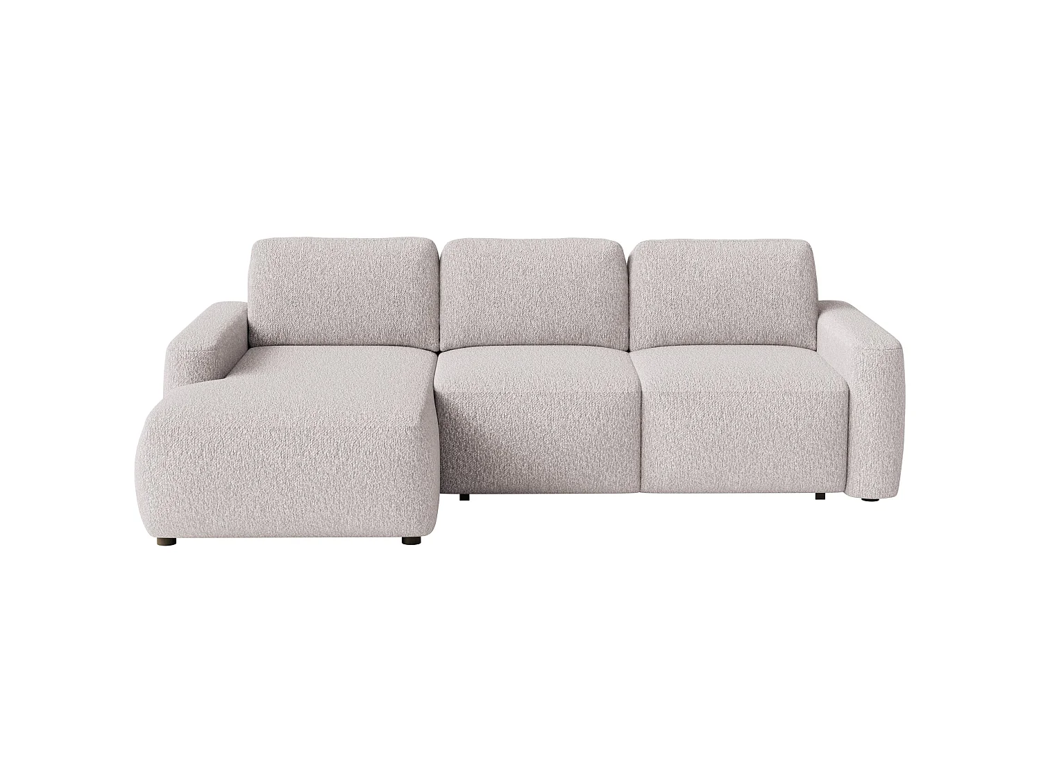 Slaapbank hoekbank – Hoek links – Chenille Beige – CARNOS MINI