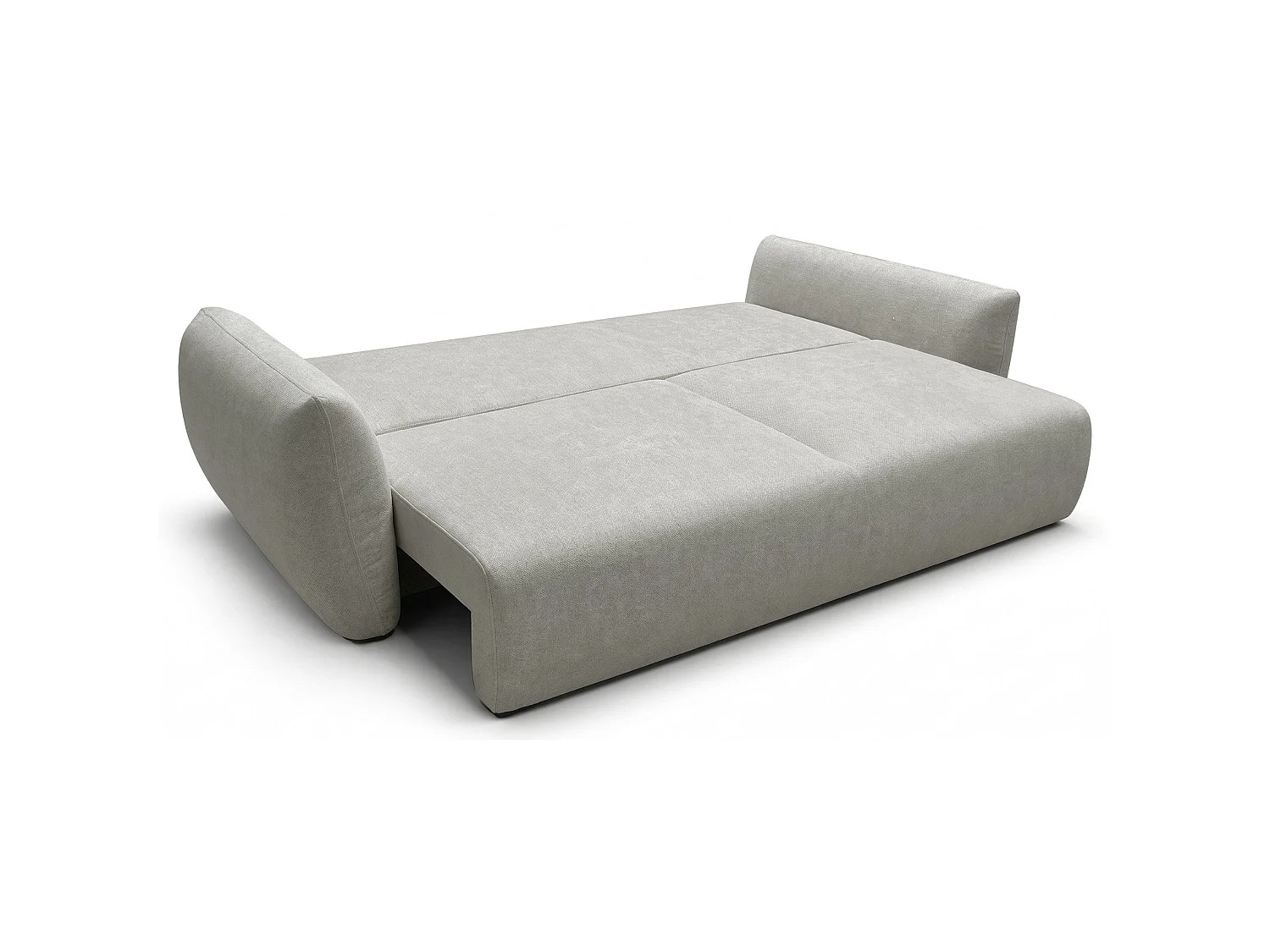 Canapé 3 places convertible avec coffre – tissu chenille – beige gris – ZORDO