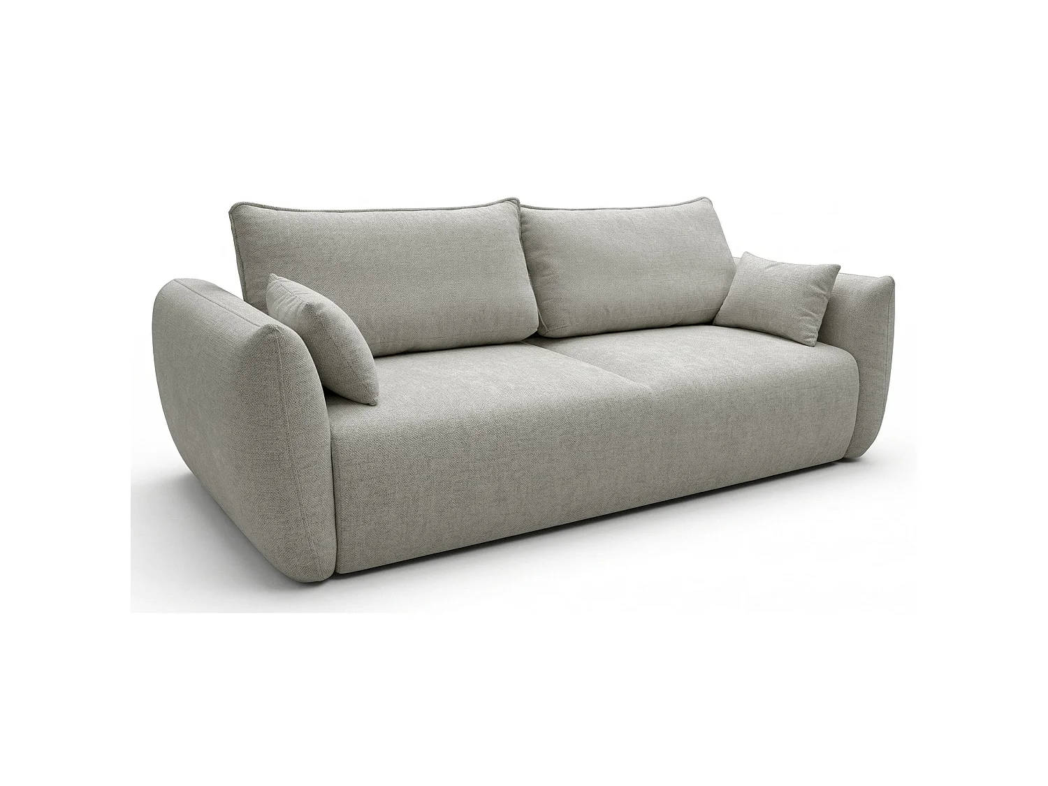 Canapé 3 places convertible avec coffre – tissu chenille – beige gris – ZORDO