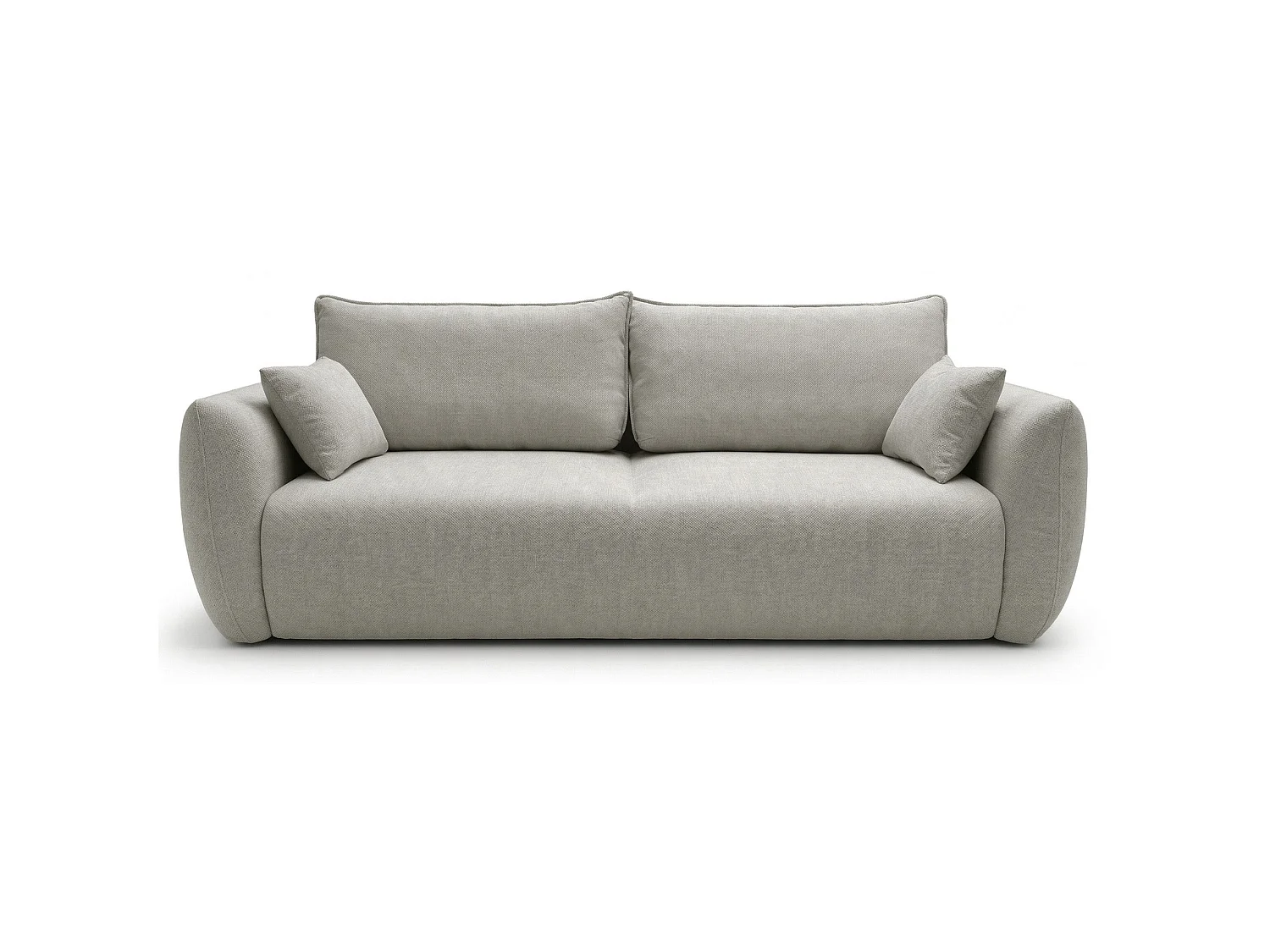 Canapé 3 places convertible avec coffre – tissu chenille – beige gris – ZORDO