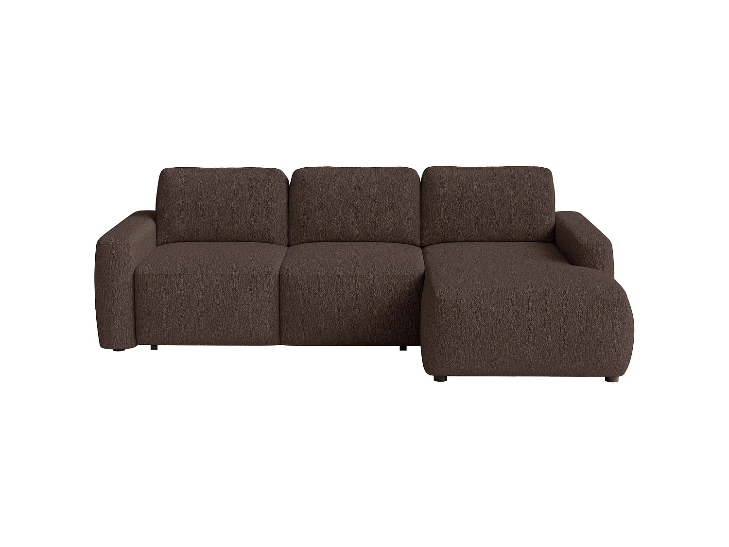 Slaapbank hoekbank – Hoek rechts – Chenille Bruin – CARNOS MINI