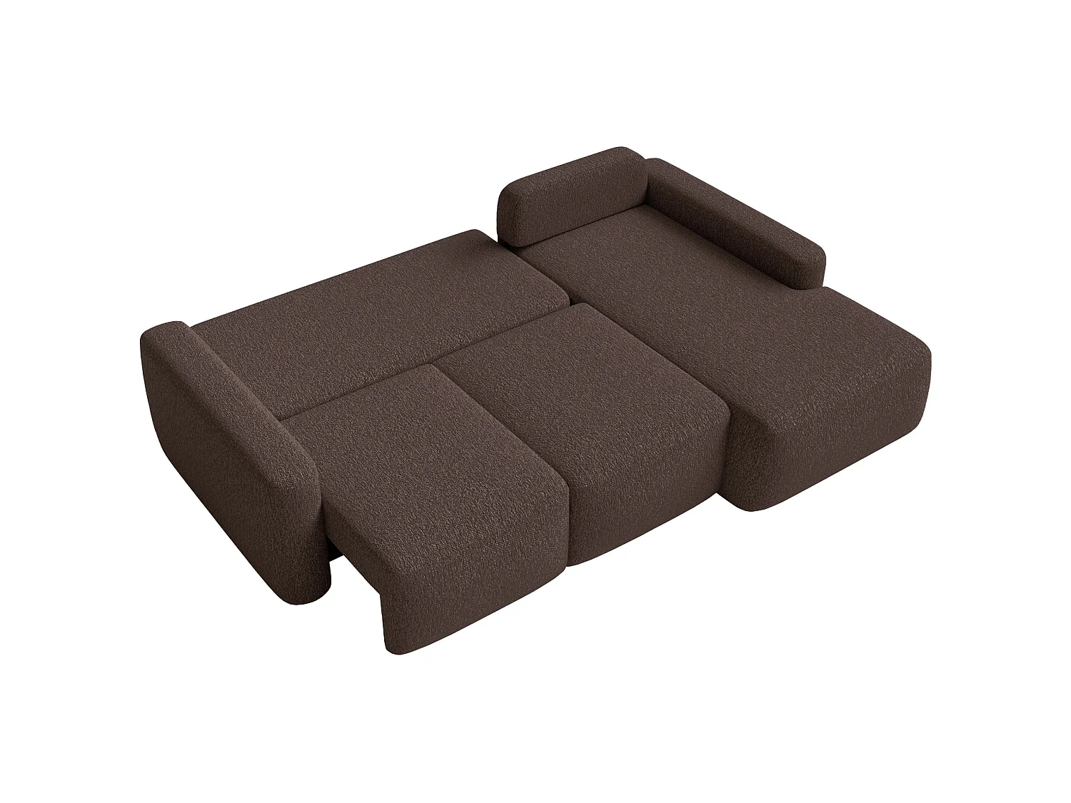 Canapé d'angle convertible – Angle à droite – Chenille brun– CARNOS MINI