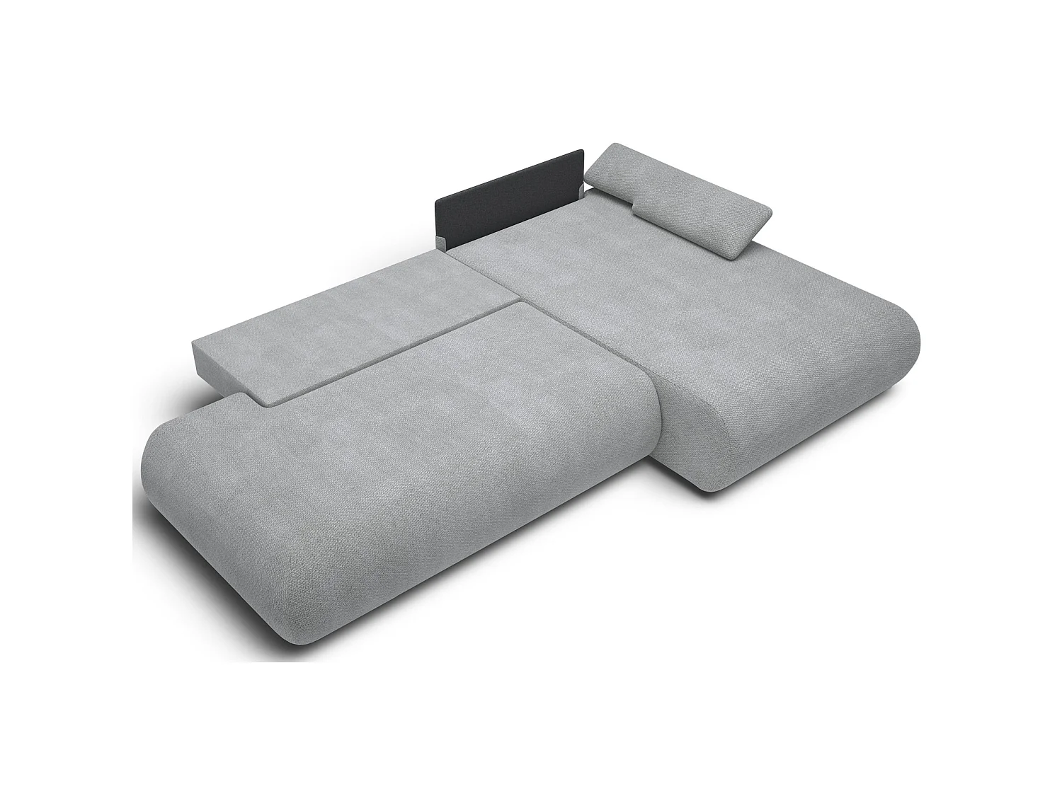 Canapé d'angle convertible – Chenille – angle à droite – Gris – ARMONE