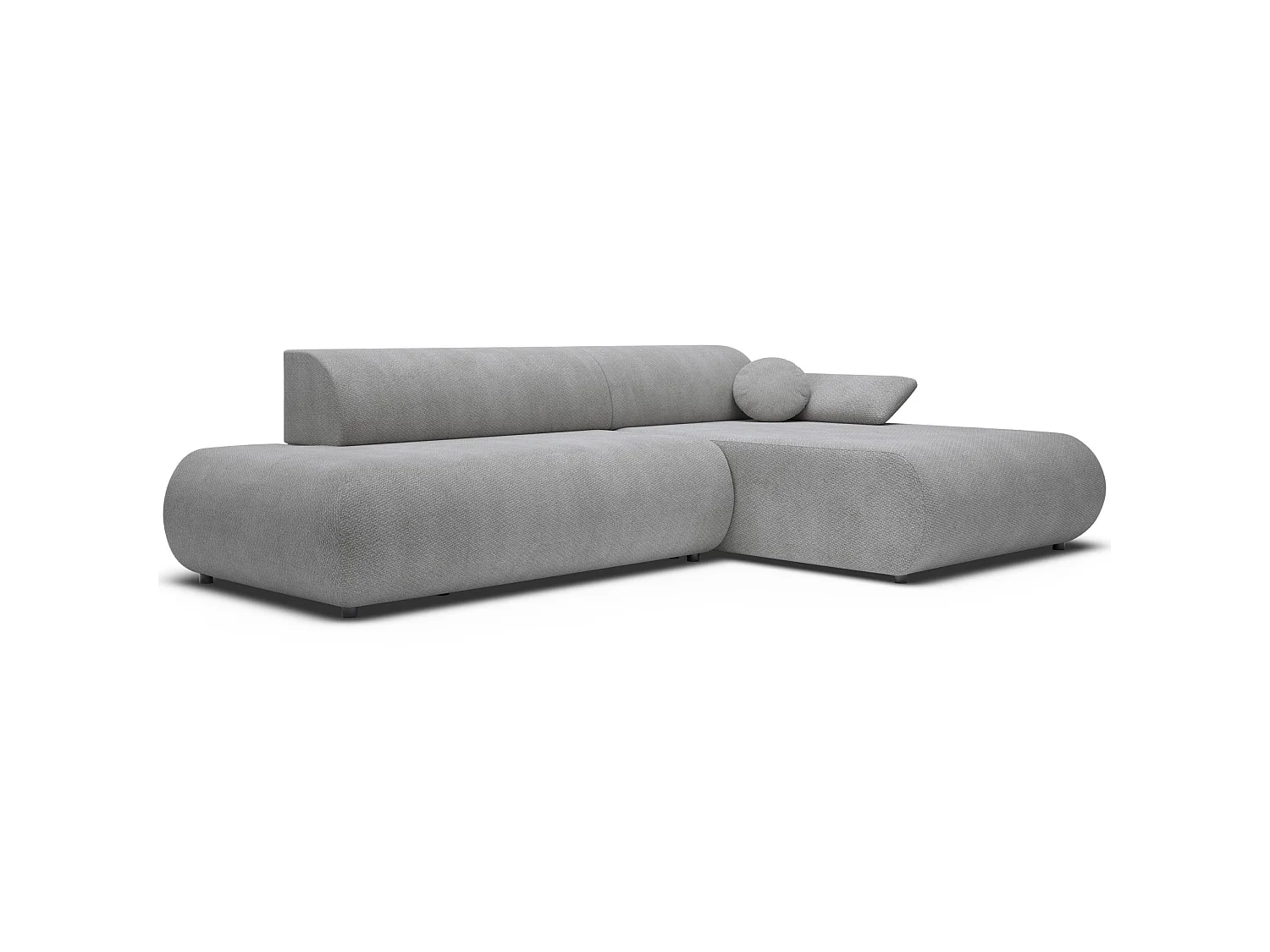 Canapé d'angle convertible – Chenille – angle à droite – Gris – ARMONE