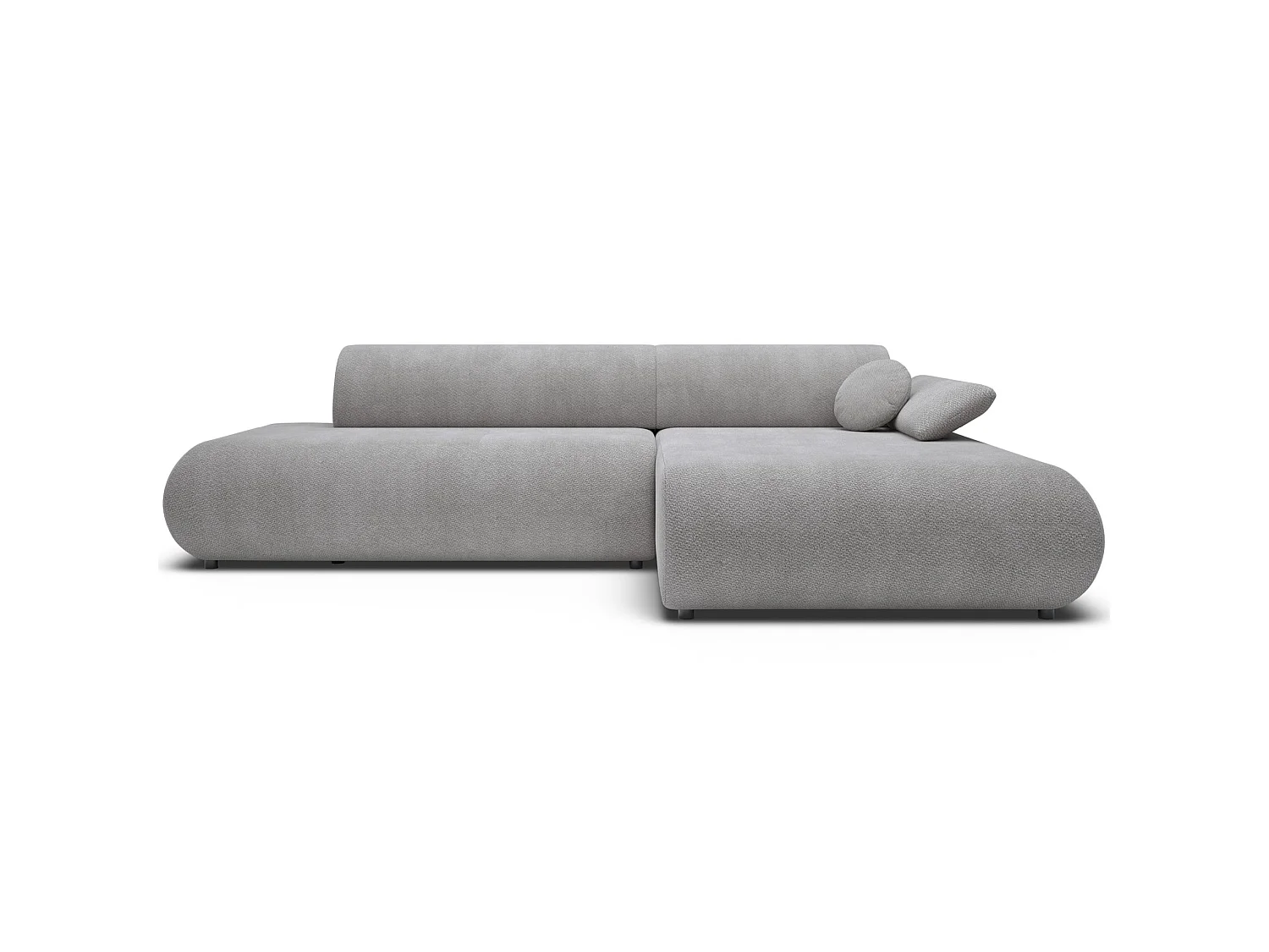 Canapé d'angle convertible – Chenille – angle à droite – Gris – ARMONE