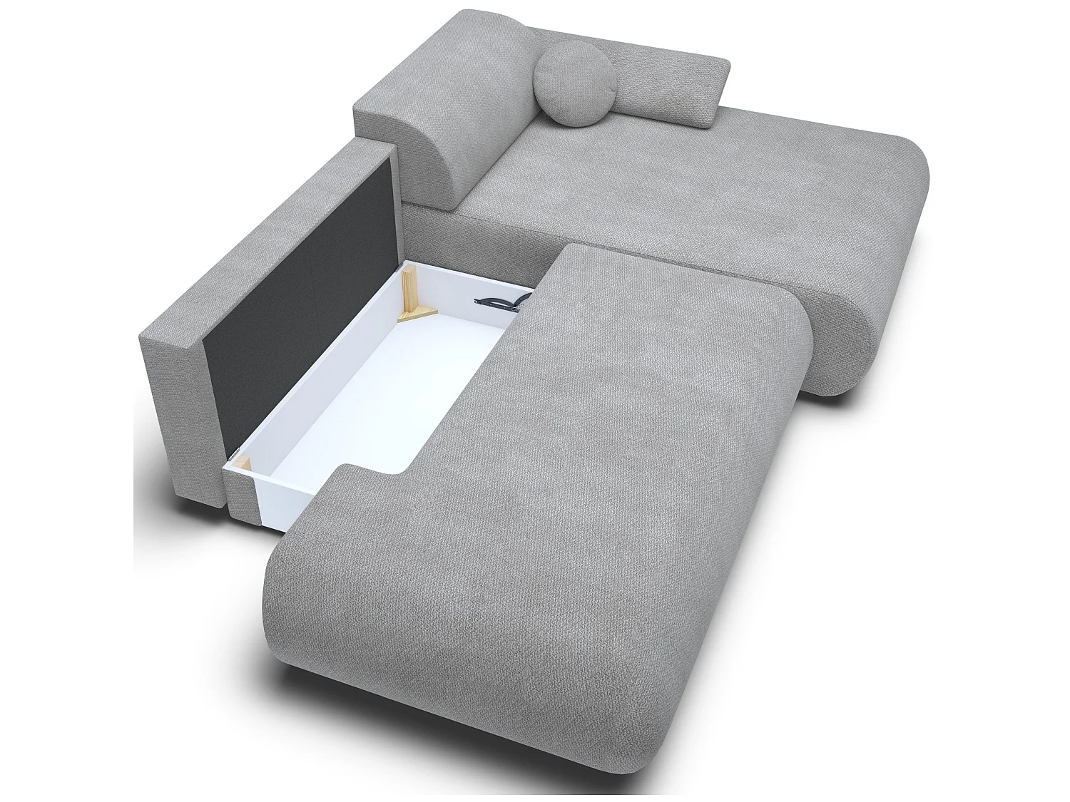 Canapé d'angle convertible – Chenille – angle à droite – Gris – ARMONE