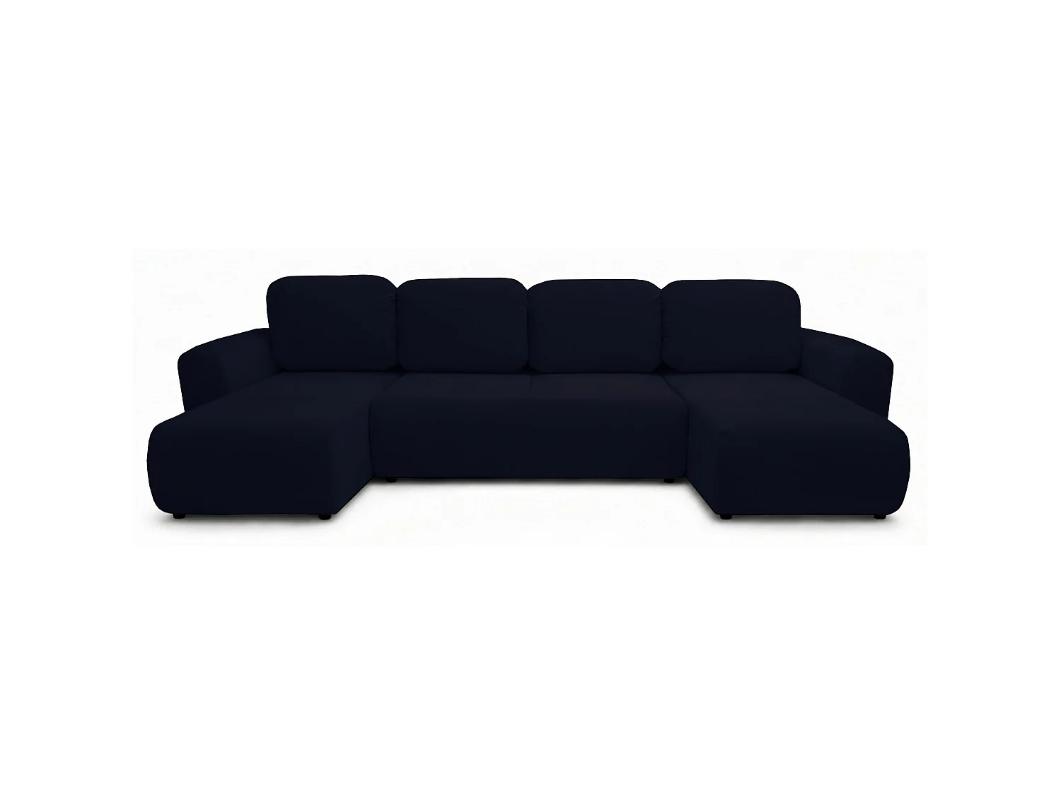 Canapé d'angle convertible – en forme de U – velours bleu marine- OLIDO