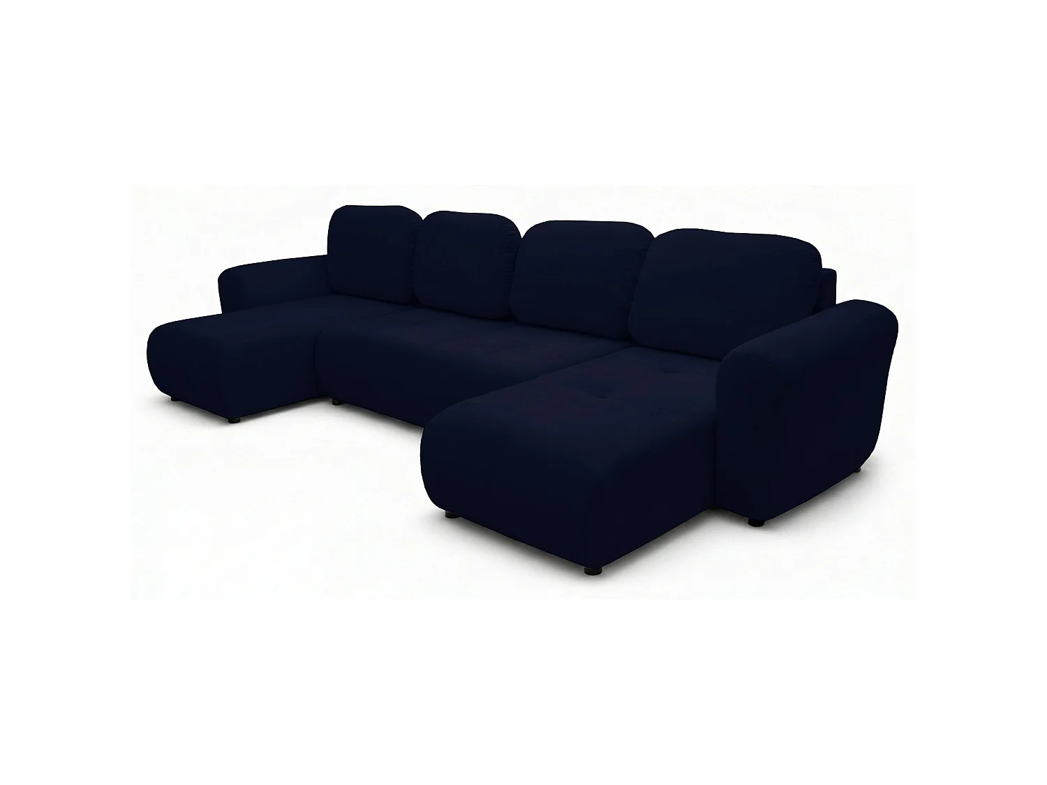 Canapé d'angle convertible – en forme de U – velours bleu marine- OLIDO