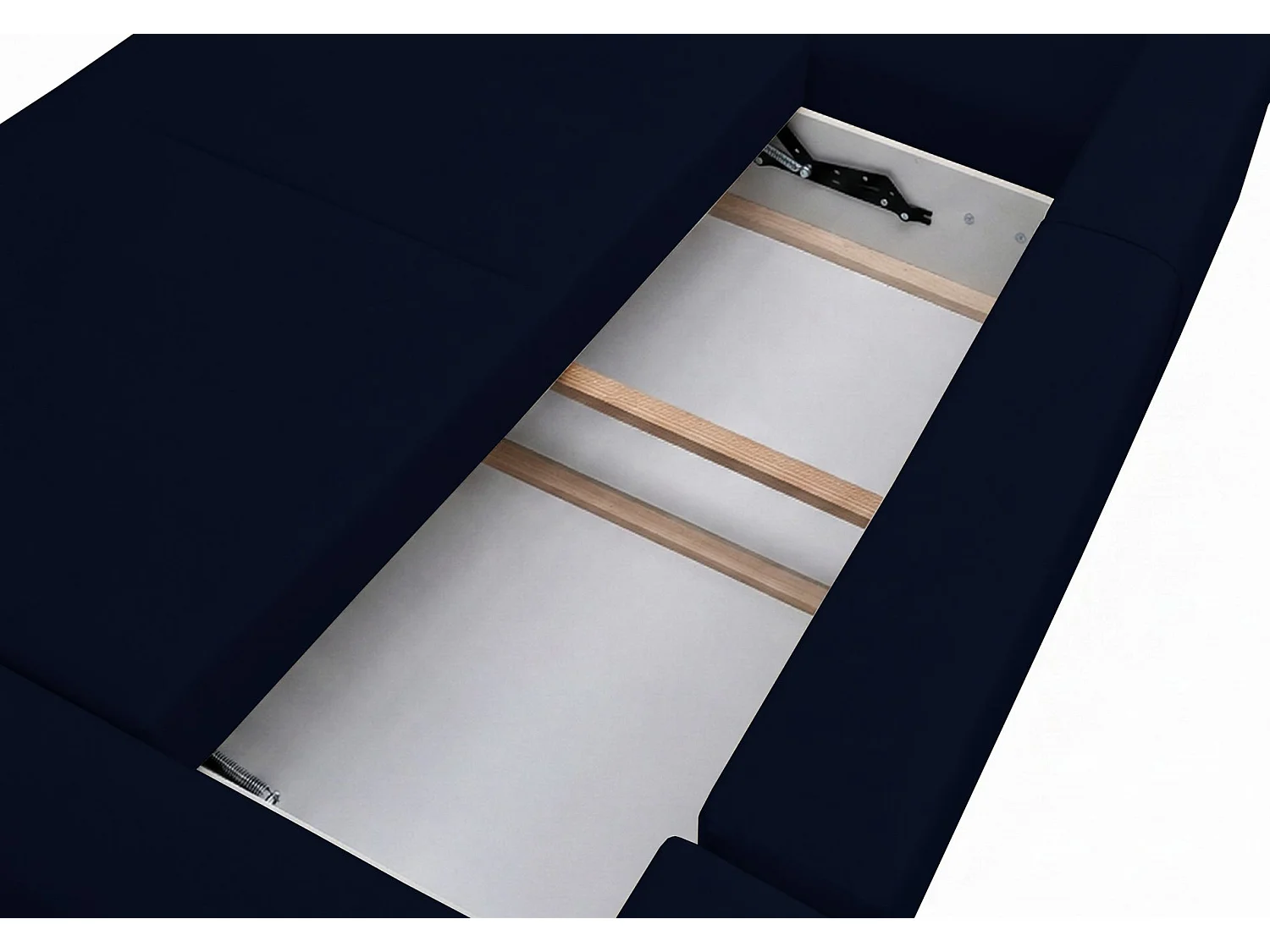 Canapé d'angle convertible – en forme de U – velours bleu marine- OLIDO