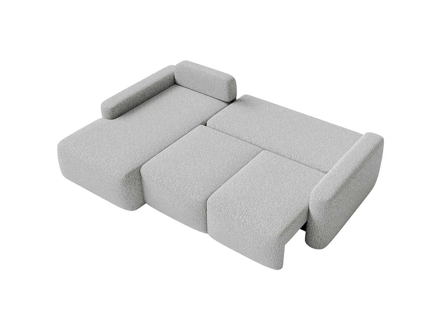 Canapé d'angle convertible – Angle à gauche – Chenille Gris clair – CARNOS MINI