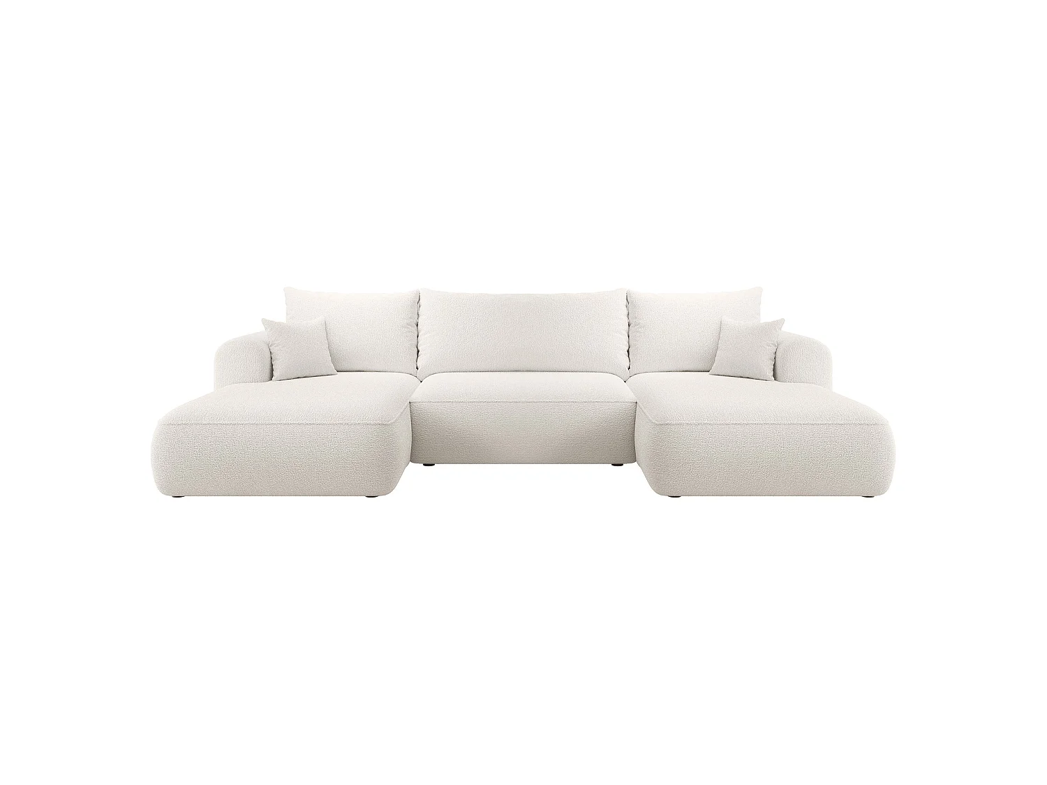 Canapé d’angle en U avec fonction couchage – universel – Crème – Bouclée – OVO