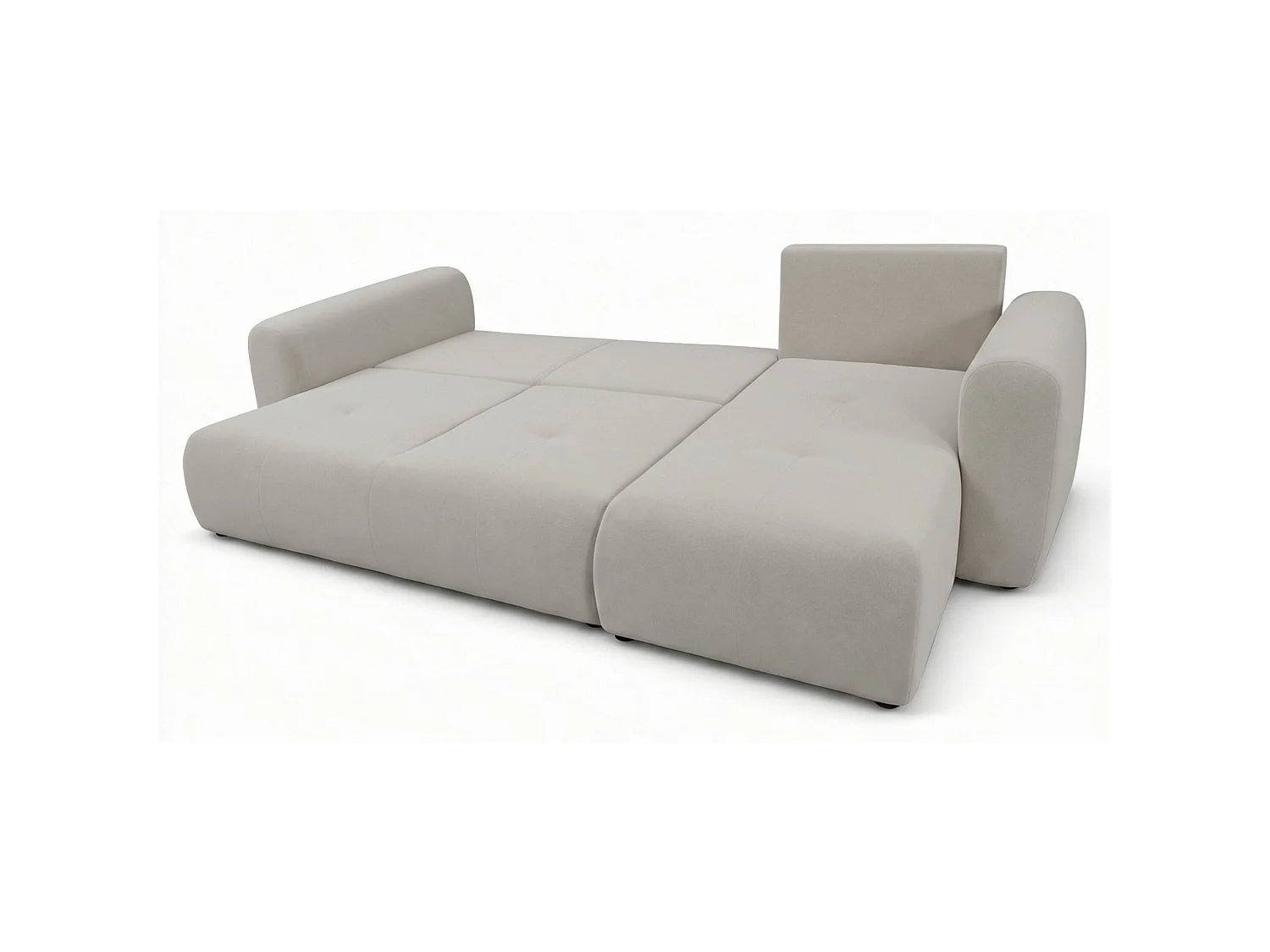 Canapé d'angle convertible – universel – velours grège - OLIDO
