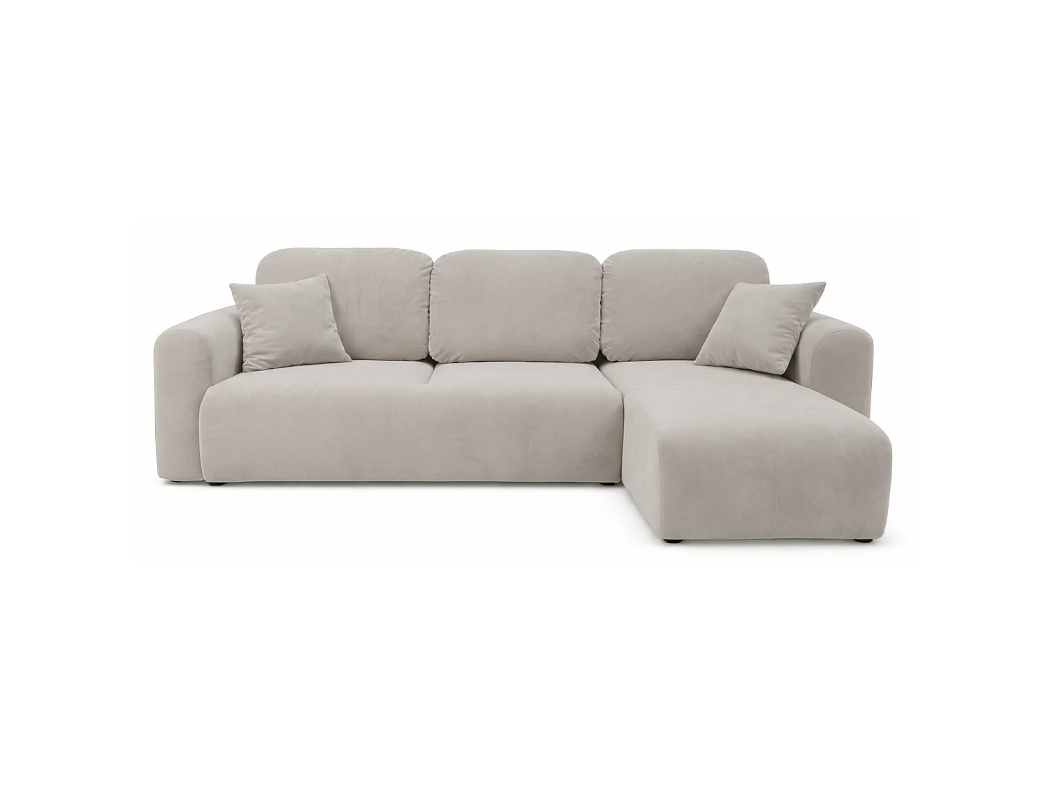 Canapé d'angle convertible – universel – velours grège - OLIDO