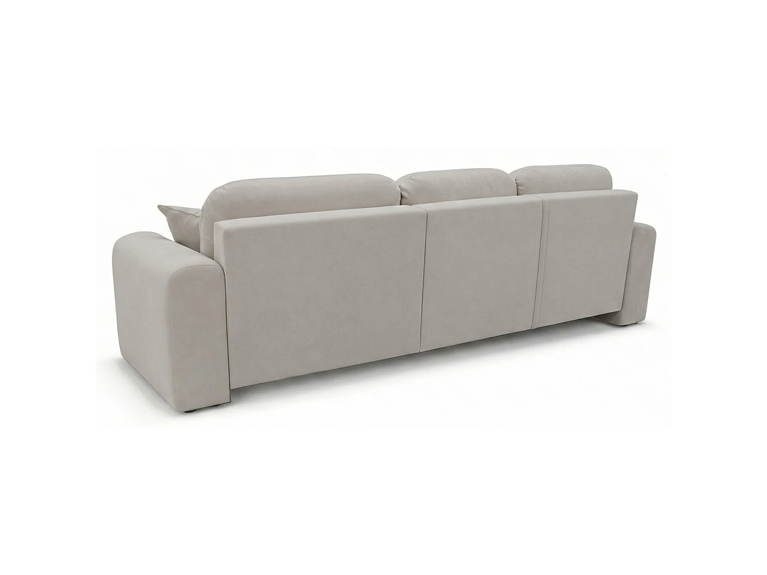 Canapé d'angle convertible – universel – velours grège - OLIDO