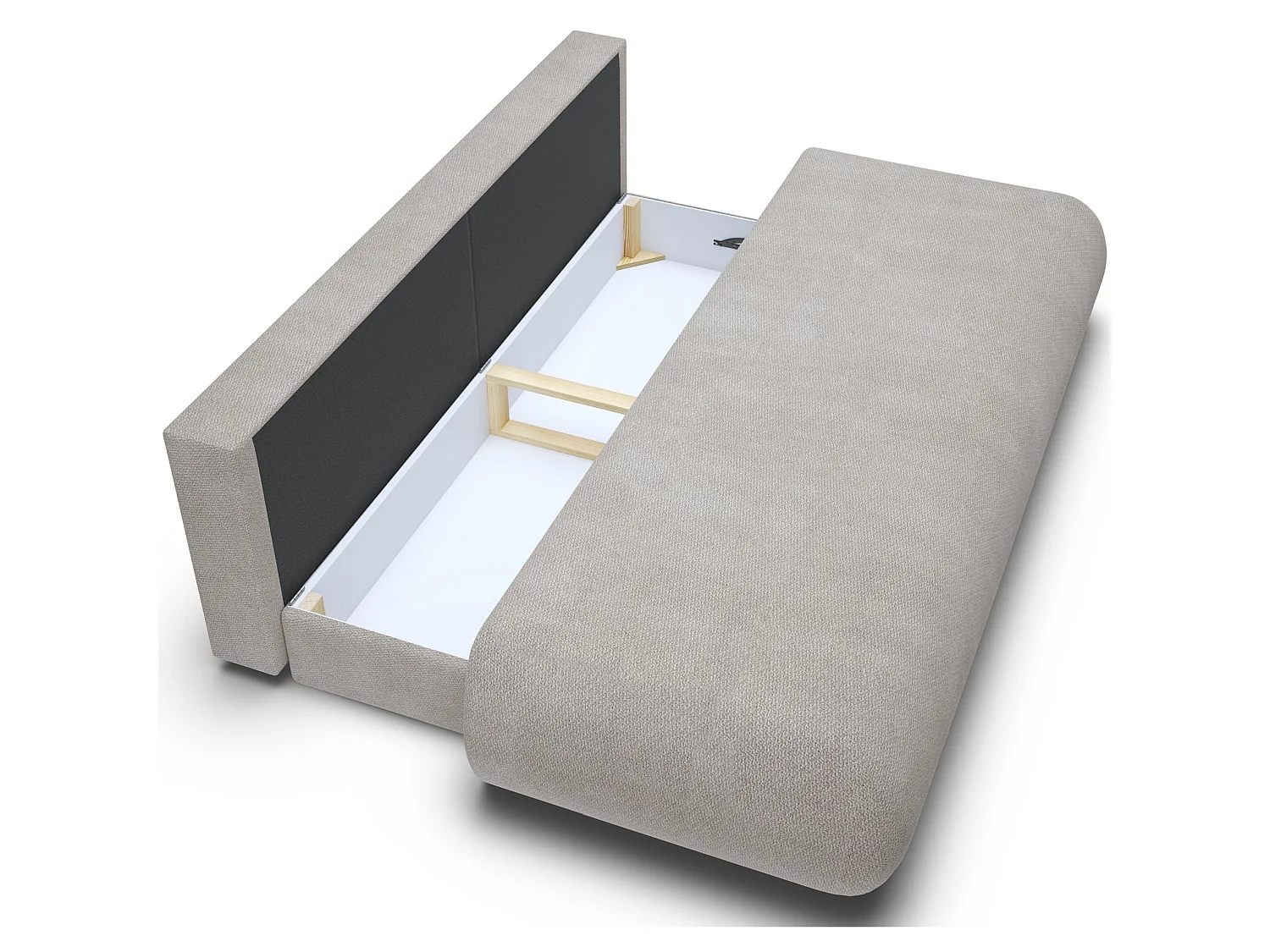 3-Sitzer Sofa mit Schlaffunktion – Chenille – Hellgrau – ARMONE